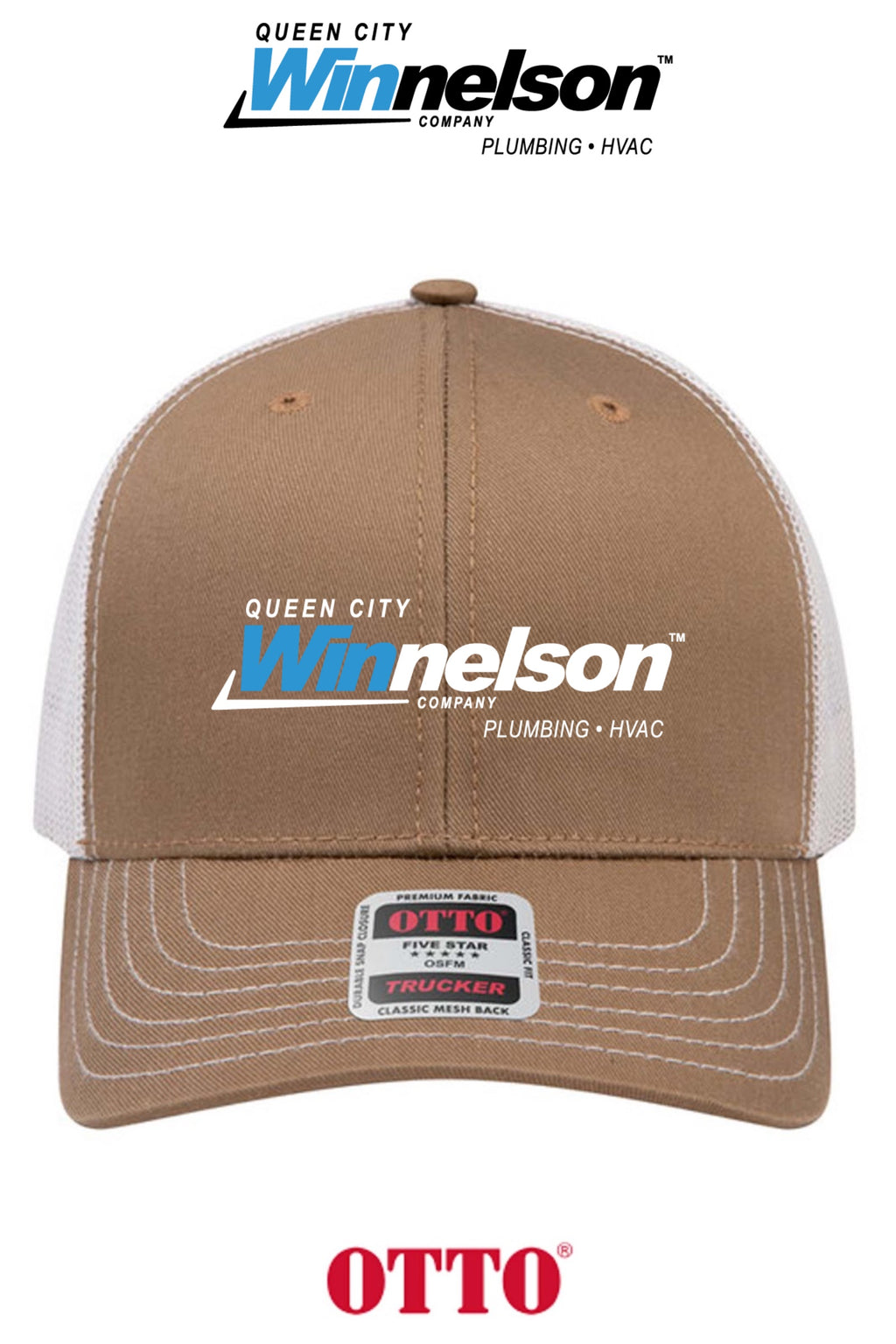 **BULK BUY SPECIAL** OTTO CAP® 6 Panel Mid Profile Mesh Back Trucker Hat - Queen City Winnelson