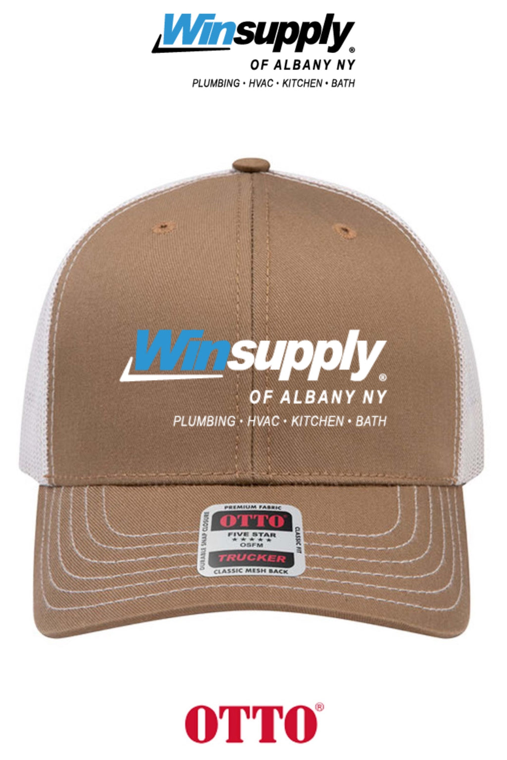 **BULK BUY SPECIAL** OTTO CAP® 6 Panel Mid Profile Mesh Back Trucker Hat - Winsupply of Albany NY