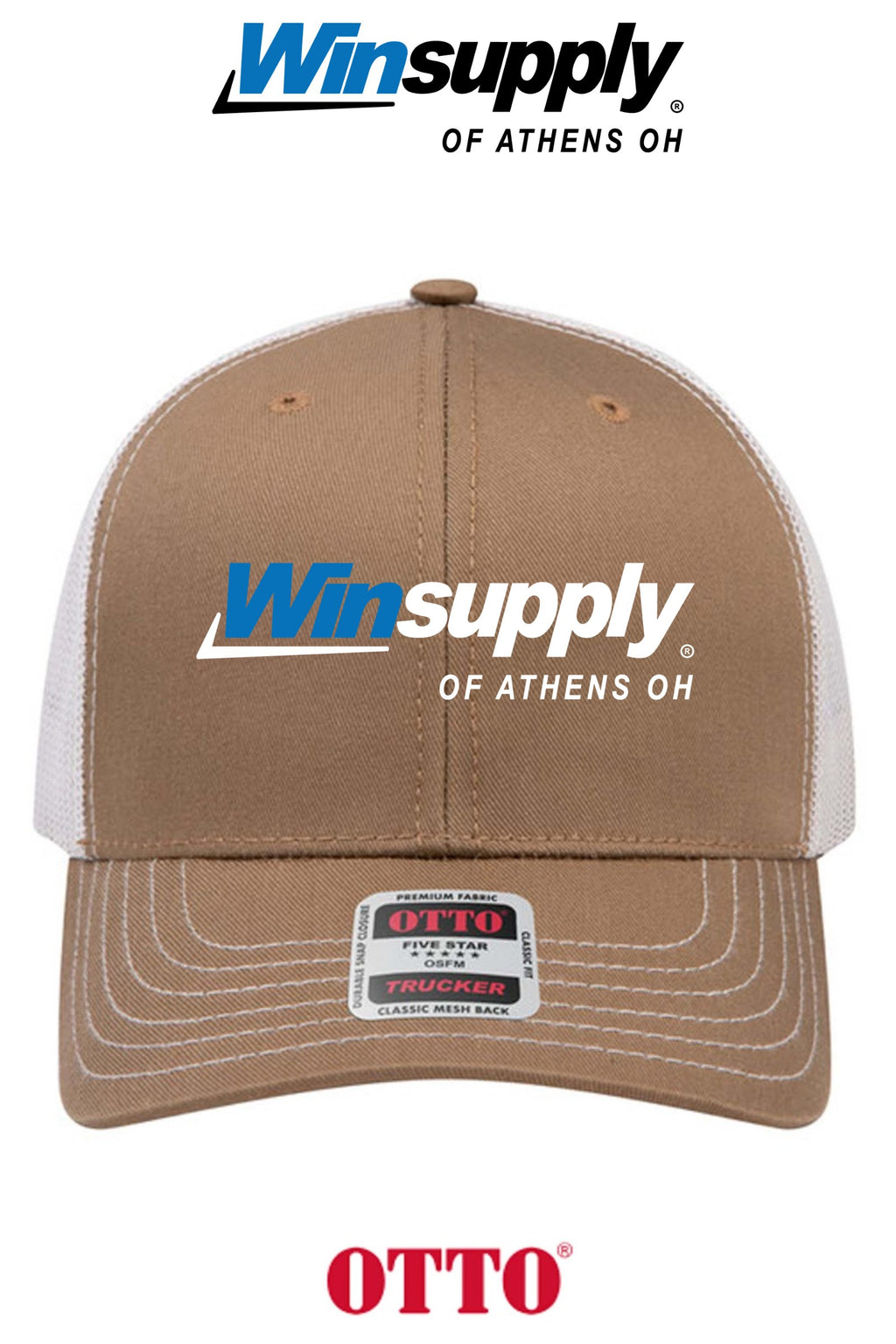 **BULK BUY SPECIAL** OTTO CAP® 6 Panel Mid Profile Mesh Back Trucker Hat - Winsupply of Athens OH