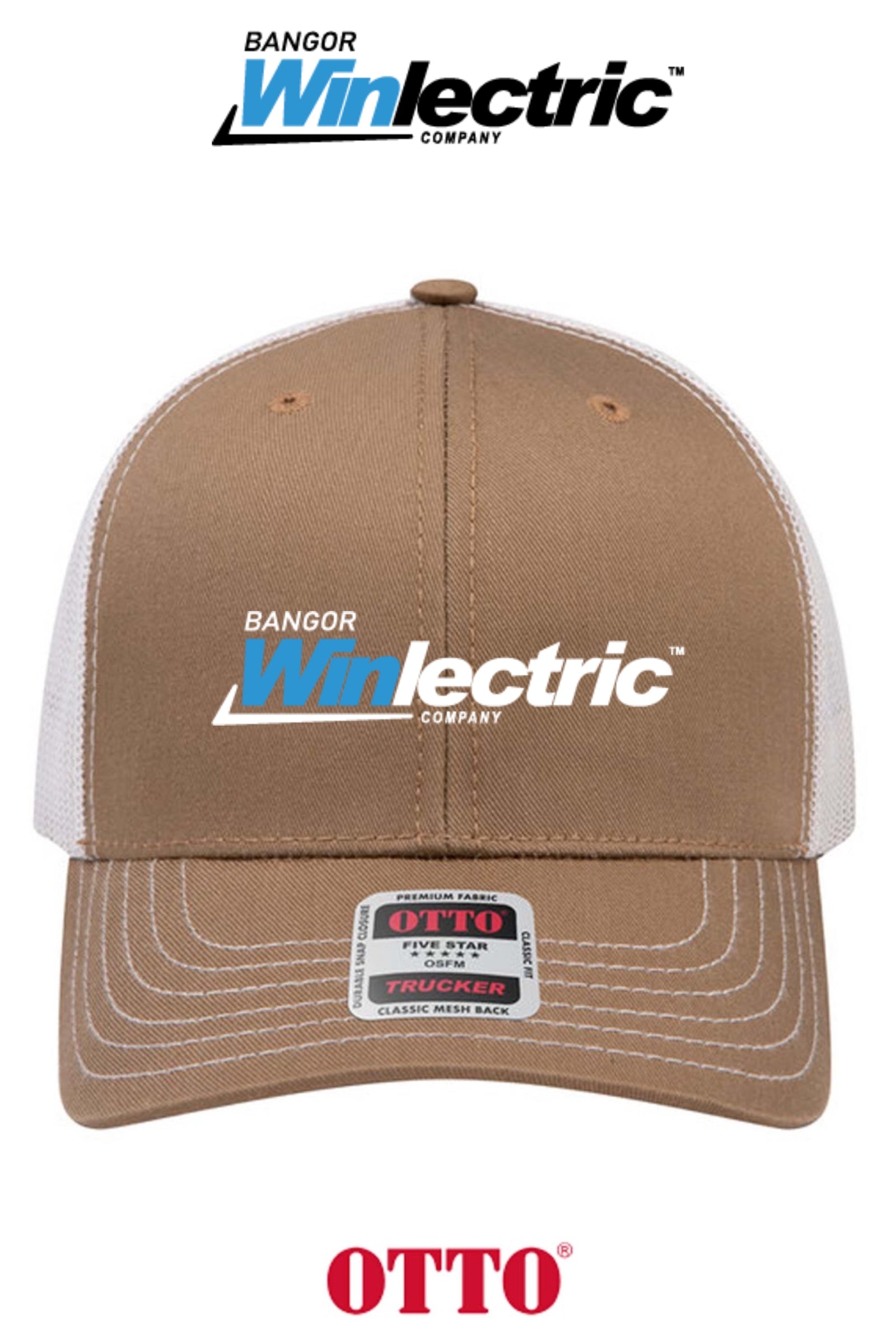 **BULK BUY SPECIAL** OTTO CAP® 6 Panel Mid Profile Mesh Back Trucker Hat - Winlectric Bangor
