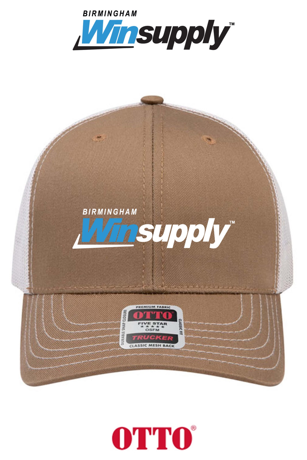**BULK BUY SPECIAL** OTTO CAP® 6 Panel Mid Profile Mesh Back Trucker Hat - Birmingham Winsupply