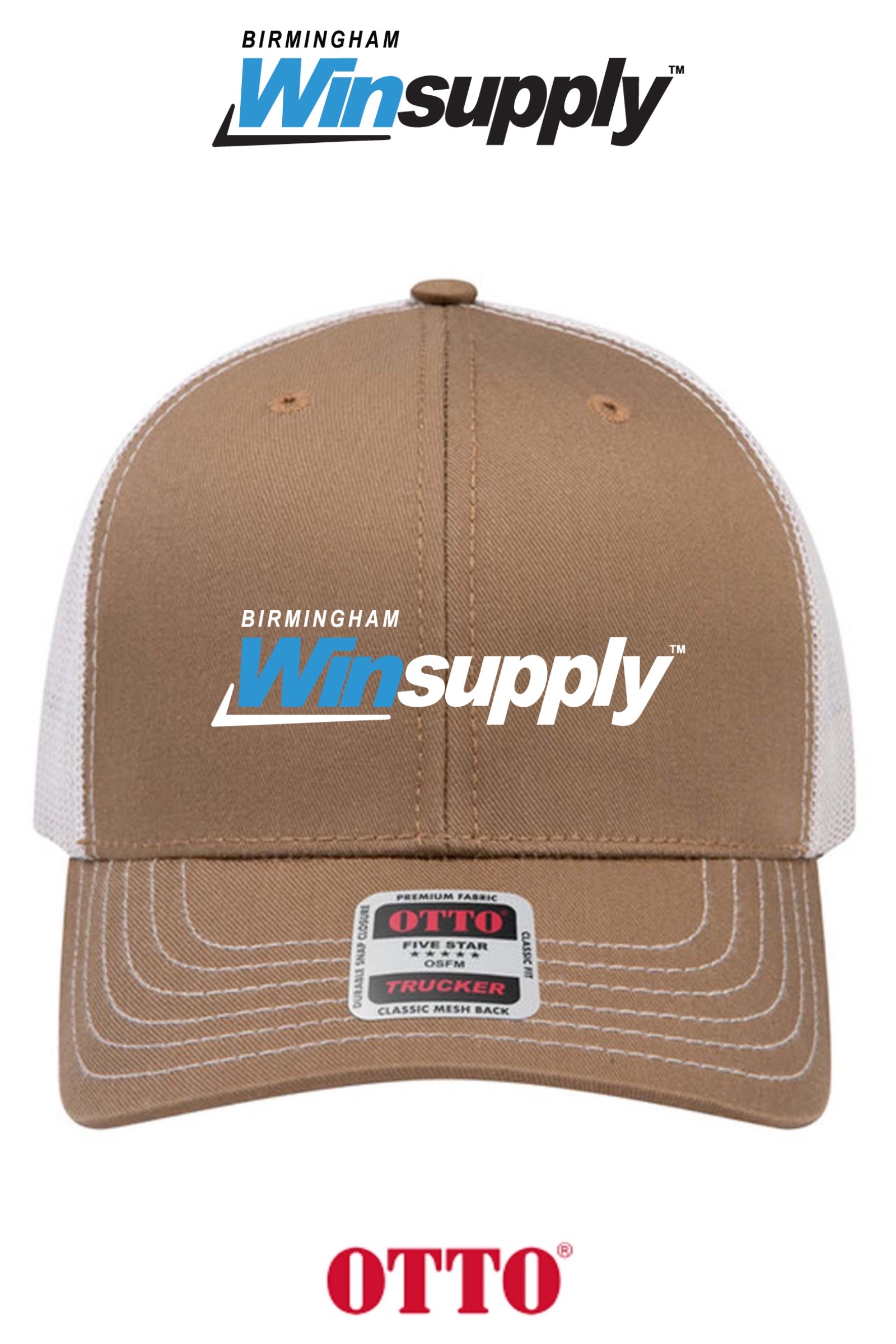 **BULK BUY SPECIAL** OTTO CAP® 6 Panel Mid Profile Mesh Back Trucker Hat - Birmingham Winsupply