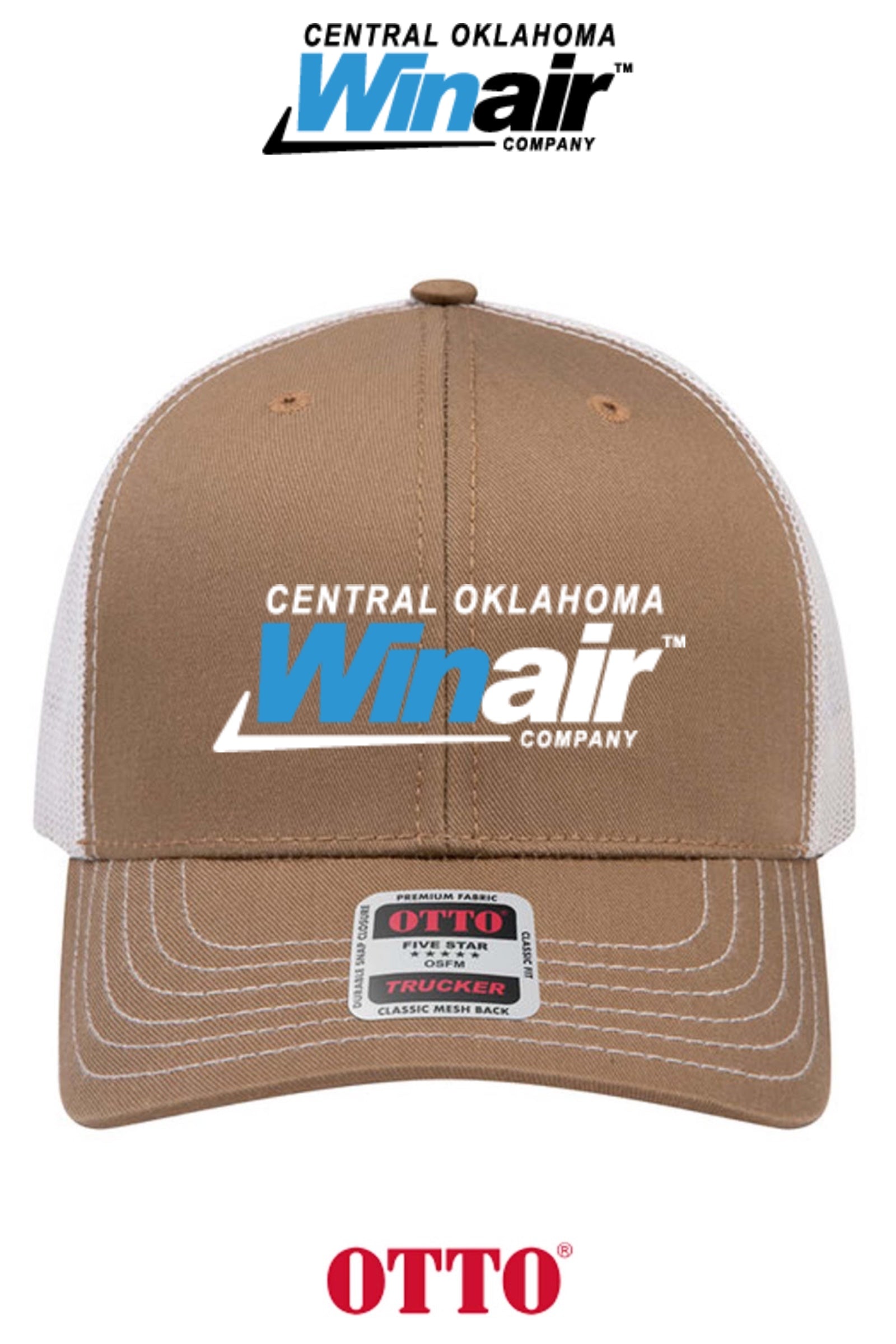 **BULK BUY SPECIAL** OTTO CAP® 6 Panel Mid Profile Mesh Back Trucker Hat - Central Oklahoma Winair