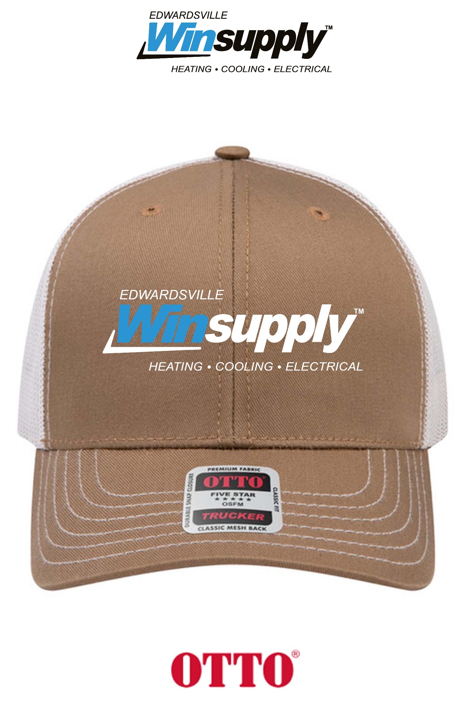 **BULK BUY SPECIAL** OTTO CAP® 6 Panel Mid Profile Mesh Back Trucker Hat - Edwardsville Winsupply