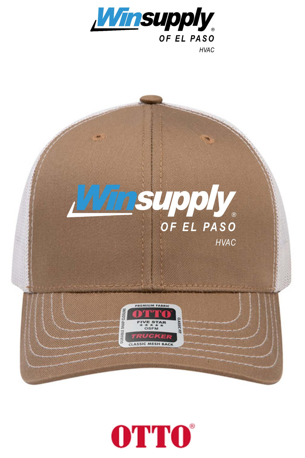 **BULK BUY SPECIAL** OTTO CAP® 6 Panel Mid Profile Mesh Back Trucker Hat - Winsupply of El Paso