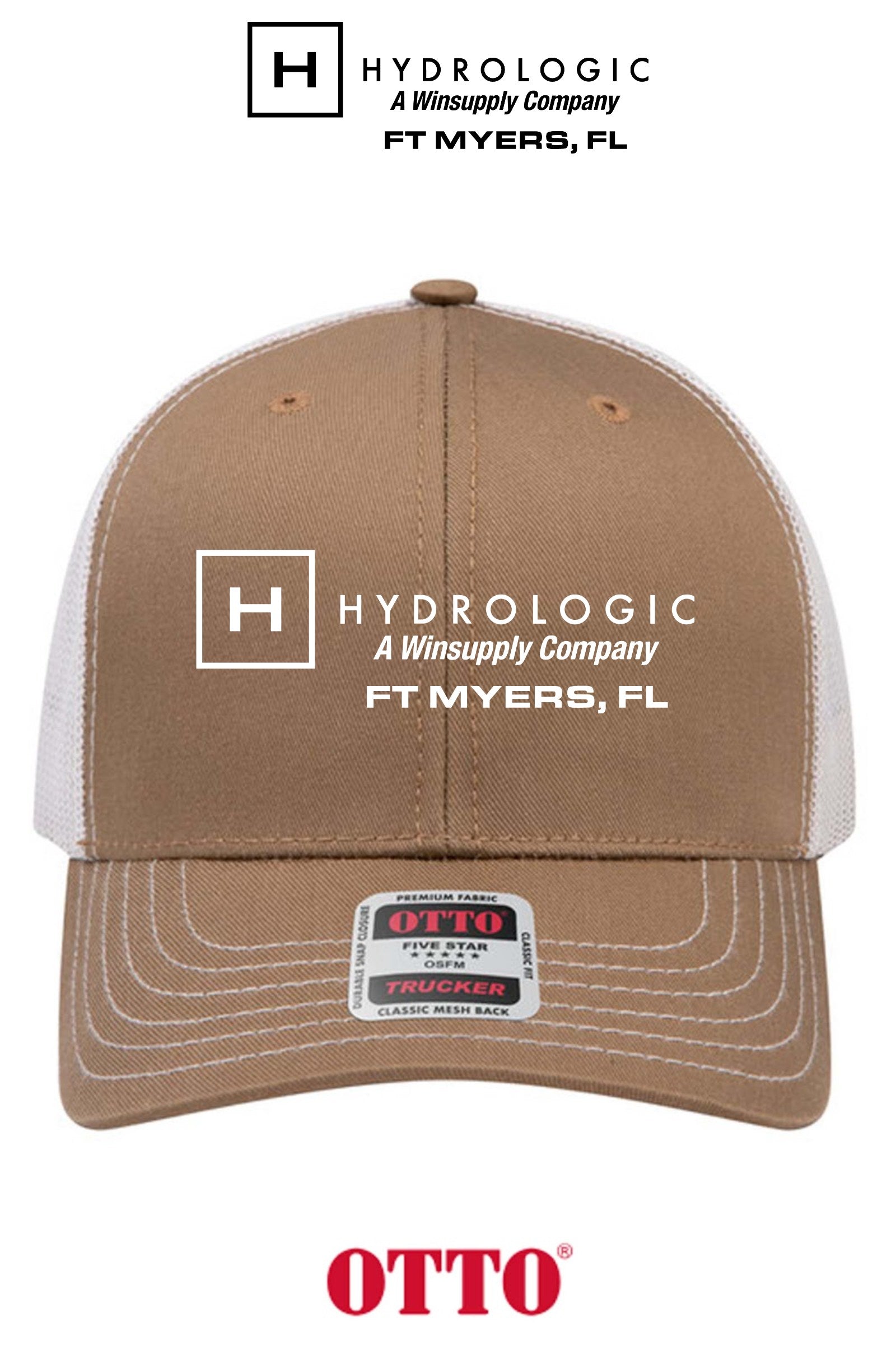 **BULK BUY SPECIAL** OTTO CAP® 6 Panel Mid Profile Mesh Back Trucker Hat - Winsupply Ft Myers FL Co.