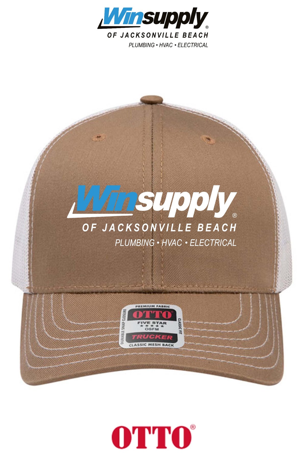 **BULK BUY SPECIAL** OTTO CAP® 6 Panel Mid Profile Mesh Back Trucker Hat - Winsupply Jacksonville Beach