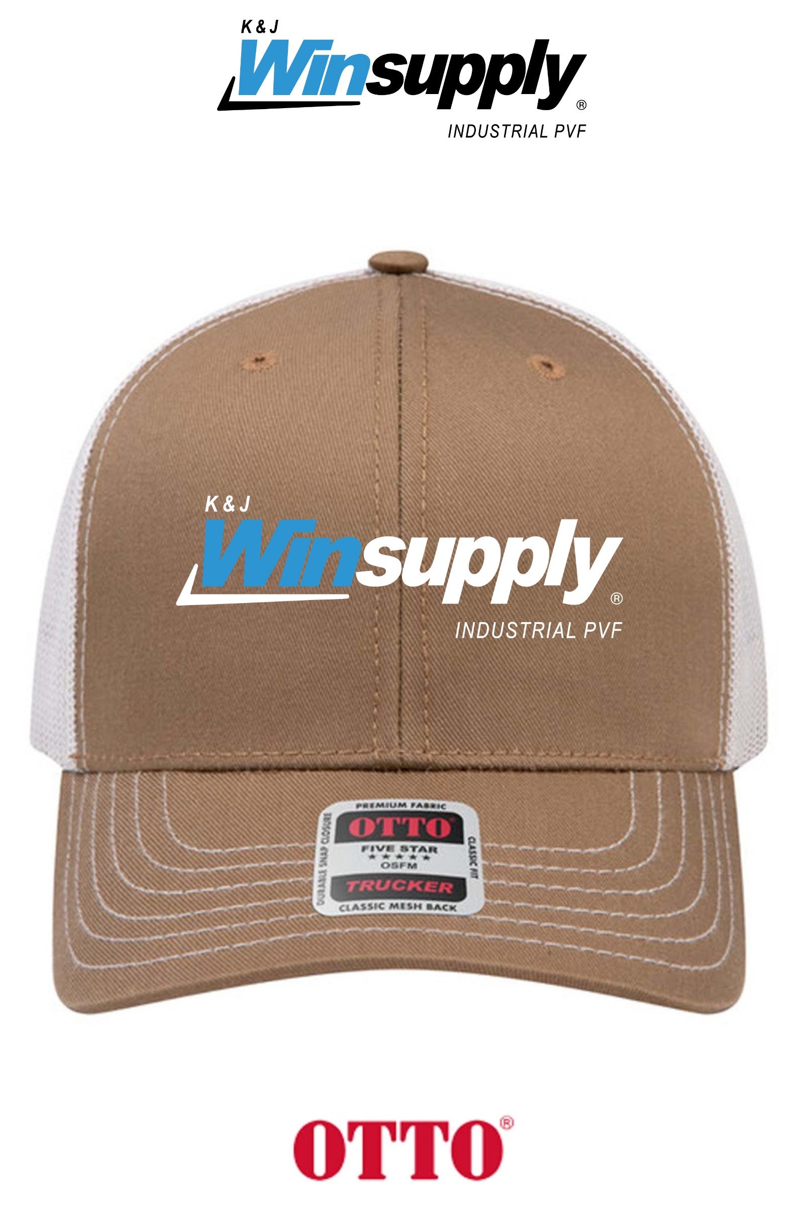 **BULK BUY SPECIAL** OTTO CAP® 6 Panel Mid Profile Mesh Back Trucker Hat - K & J Winsupply, Industrial PVF