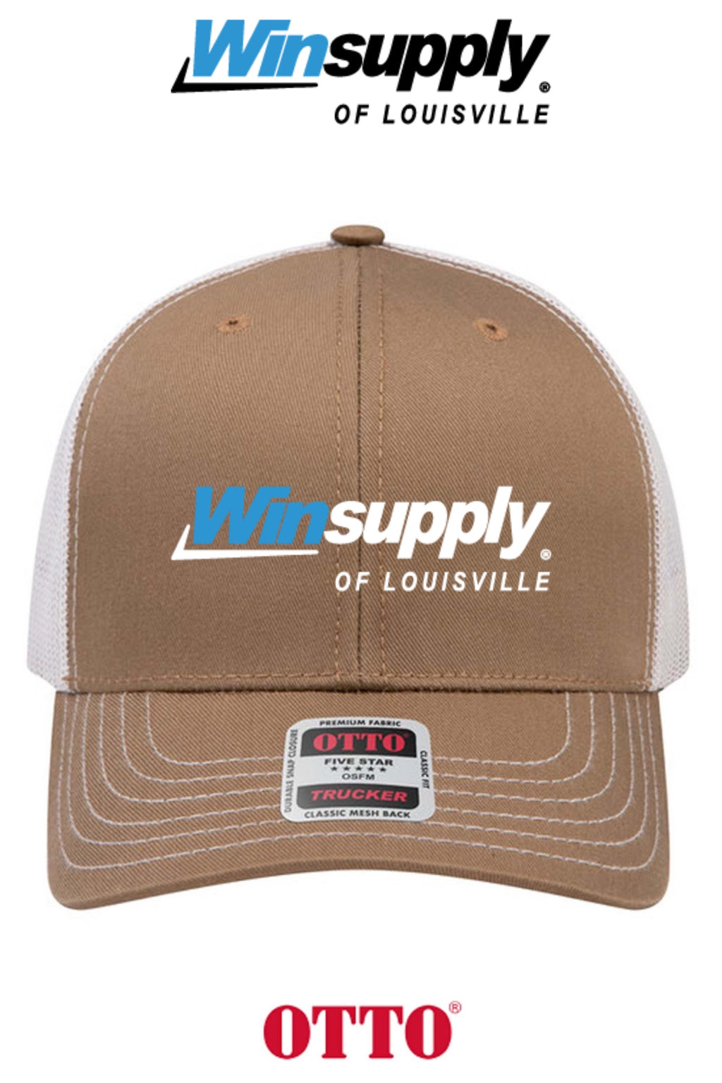 **BULK BUY SPECIAL** OTTO CAP® 6 Panel Mid Profile Mesh Back Trucker Hat - Winsupply of Louisville KY