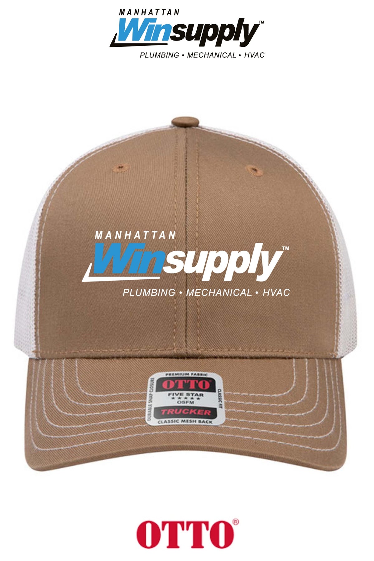 **BULK BUY SPECIAL** OTTO CAP® 6 Panel Mid Profile Mesh Back Trucker Hat - Manhattan Winsupply