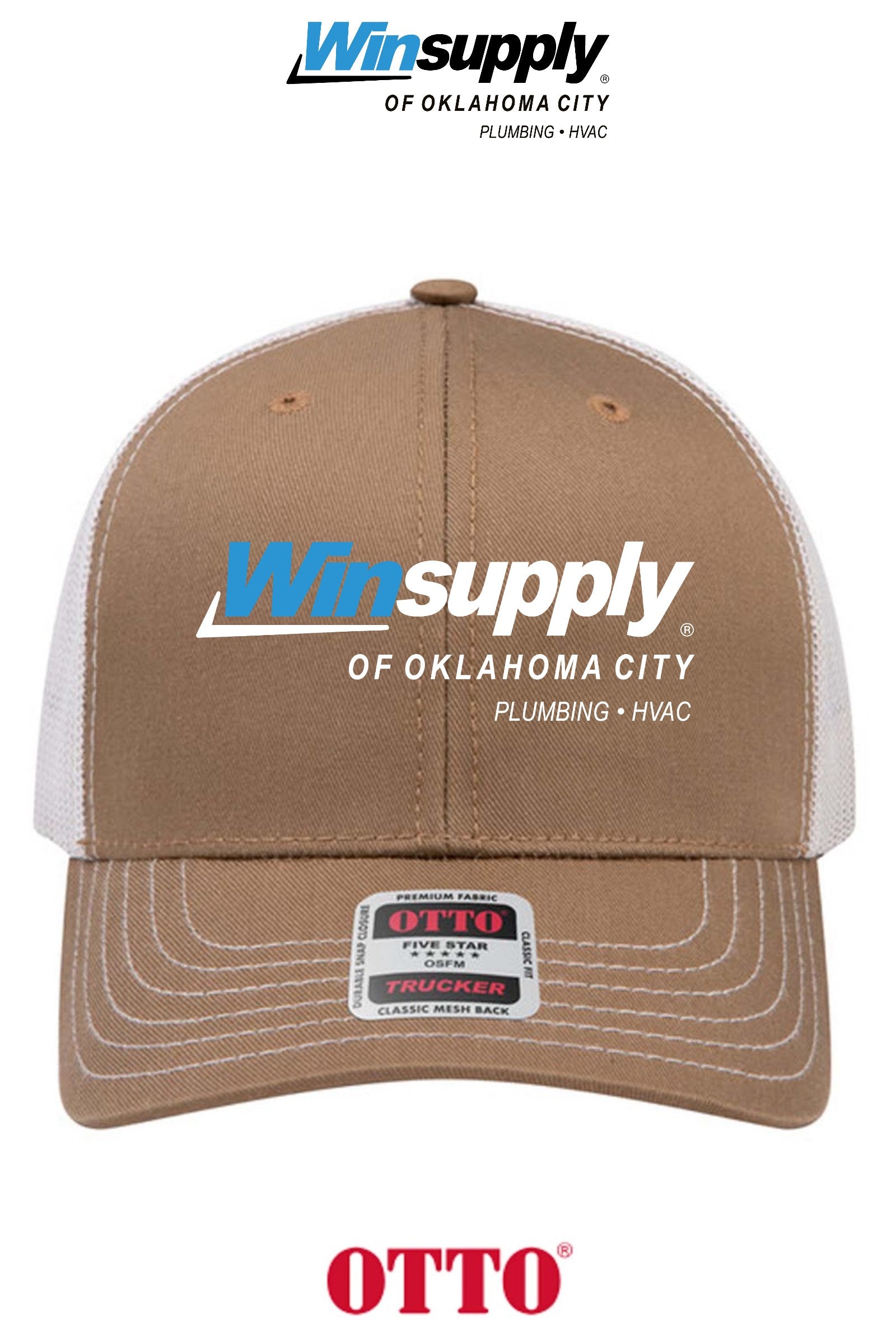 **BULK BUY SPECIAL** OTTO CAP® 6 Panel Mid Profile Mesh Back Trucker Hat - Winsupply of Oklahoma City