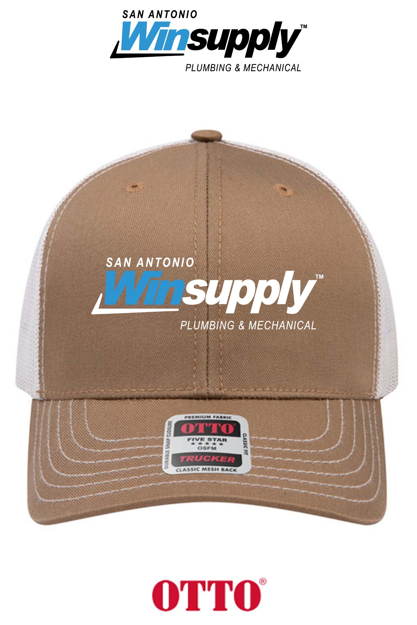 **BULK BUY SPECIAL** OTTO CAP® 6 Panel Mid Profile Mesh Back Trucker Hat - San Antonio Winsupply