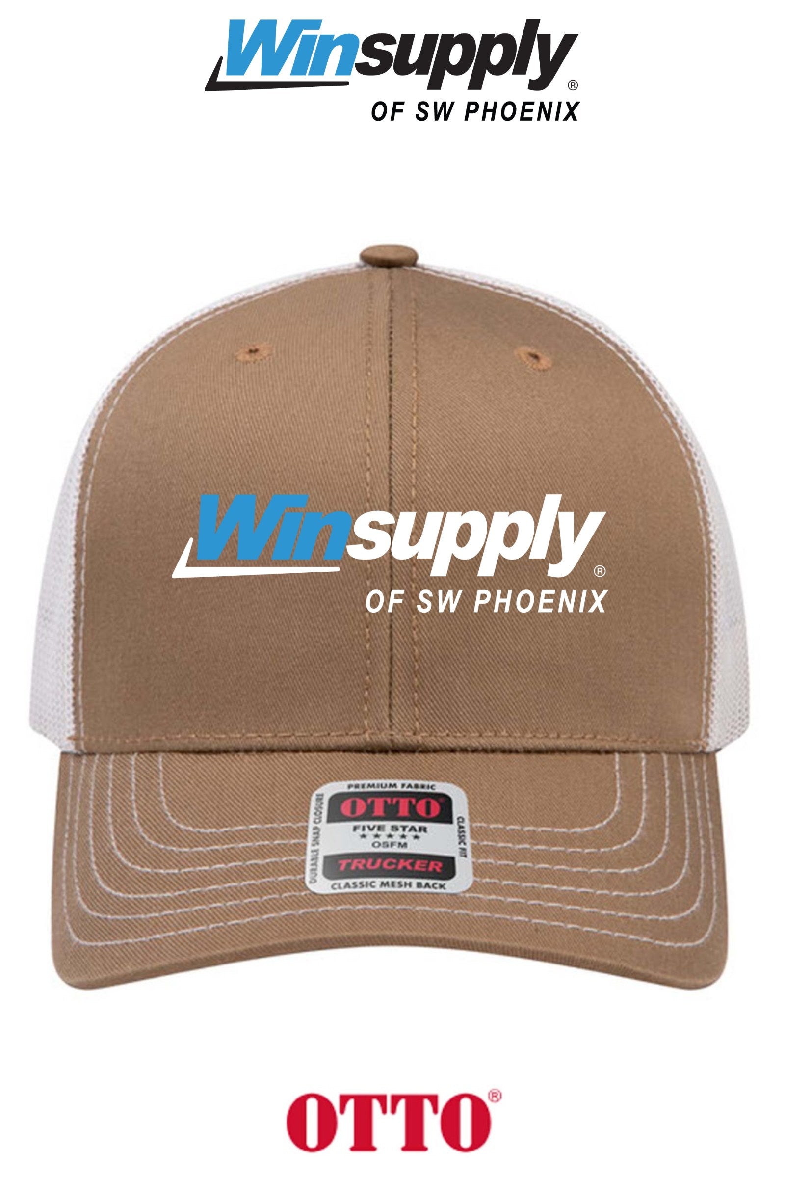 **BULK BUY SPECIAL** OTTO CAP® 6 Panel Mid Profile Mesh Back Trucker Hat - Winsupply of SW Phoenix