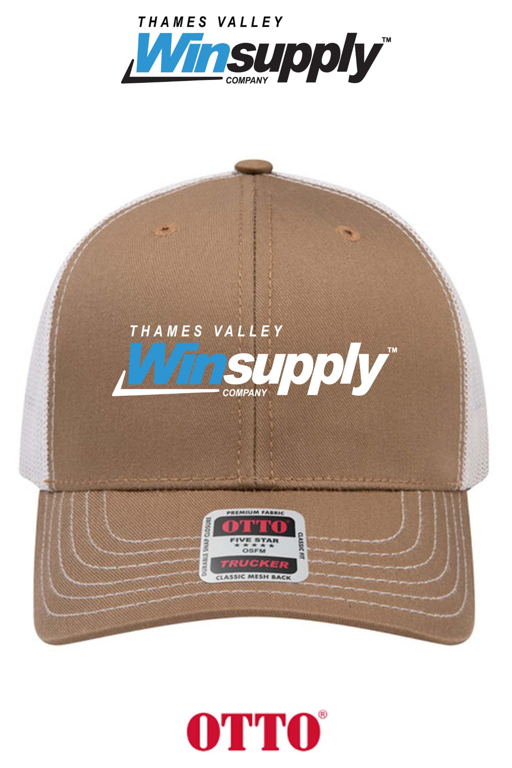 **BULK BUY SPECIAL** OTTO CAP® 6 Panel Mid Profile Mesh Back Trucker Hat - Thames Valley Winsupply
