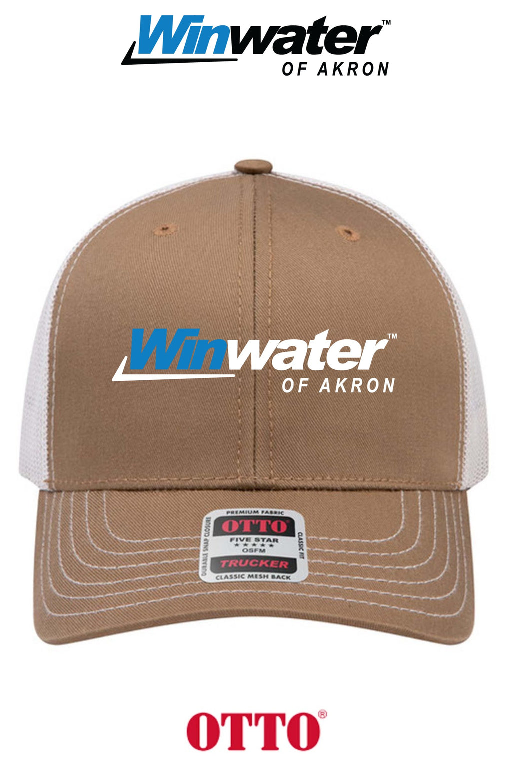 **BULK BUY SPECIAL** OTTO CAP® 6 Panel Mid Profile Mesh Back Trucker Hat - Winwater of Akron