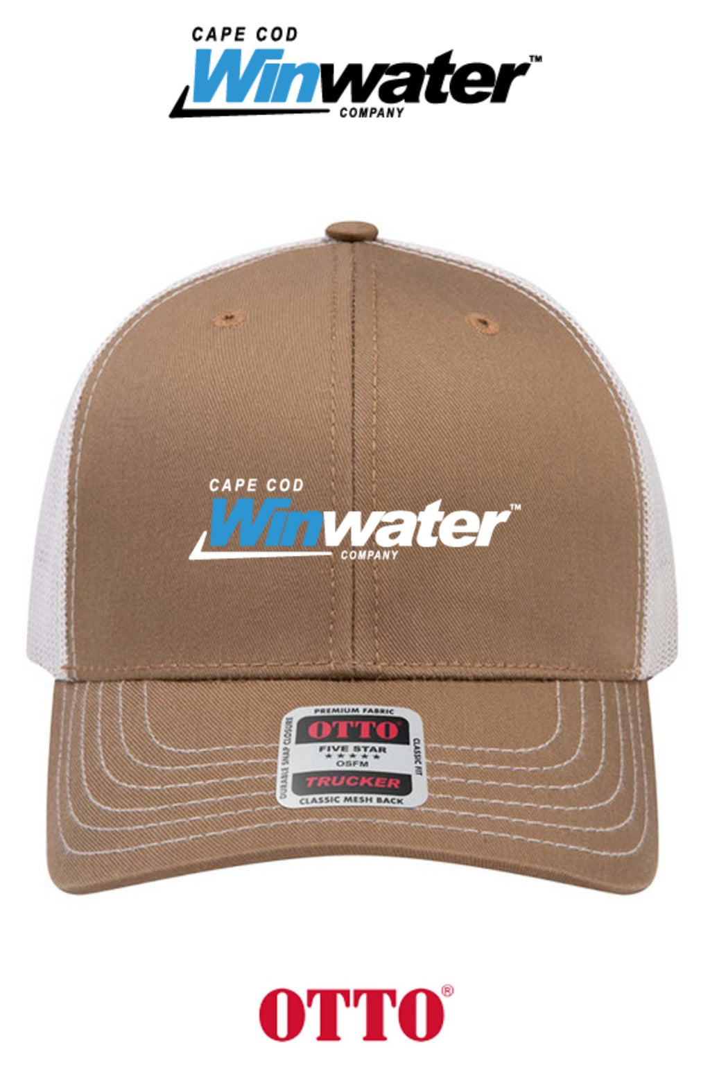 **BULK BUY SPECIAL** OTTO CAP® 6 Panel Mid Profile Mesh Back Trucker Hat - Winwater Cape Cod
