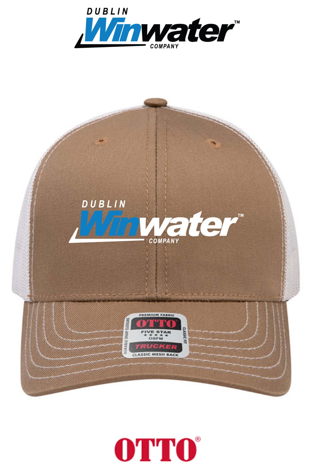 **BULK BUY SPECIAL** OTTO CAP® 6 Panel Mid Profile Mesh Back Trucker Hat - Dublin Winwater