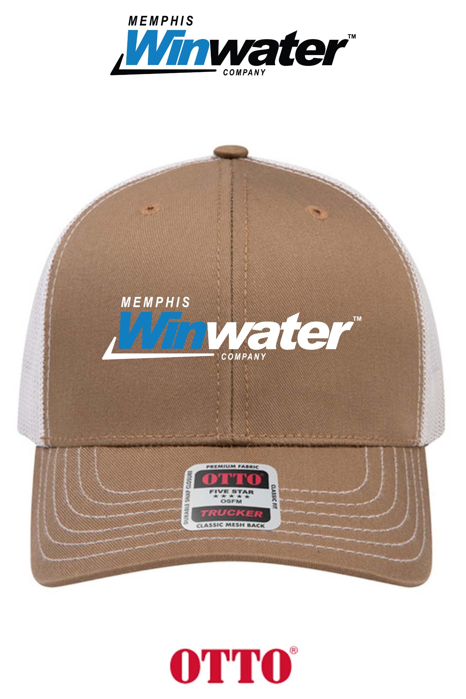 **BULK BUY SPECIAL** OTTO CAP® 6 Panel Mid Profile Mesh Back Trucker Hat - Memphis Winwater