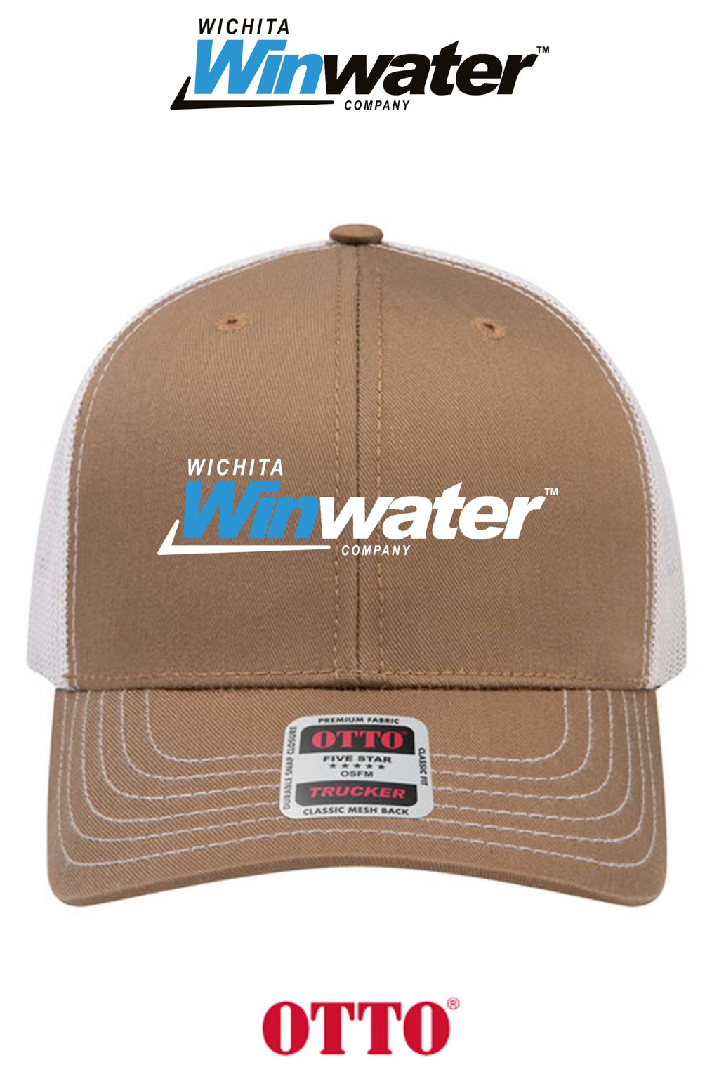 **BULK BUY SPECIAL** OTTO CAP® 6 Panel Mid Profile Mesh Back Trucker Hat - Wichita Winwater