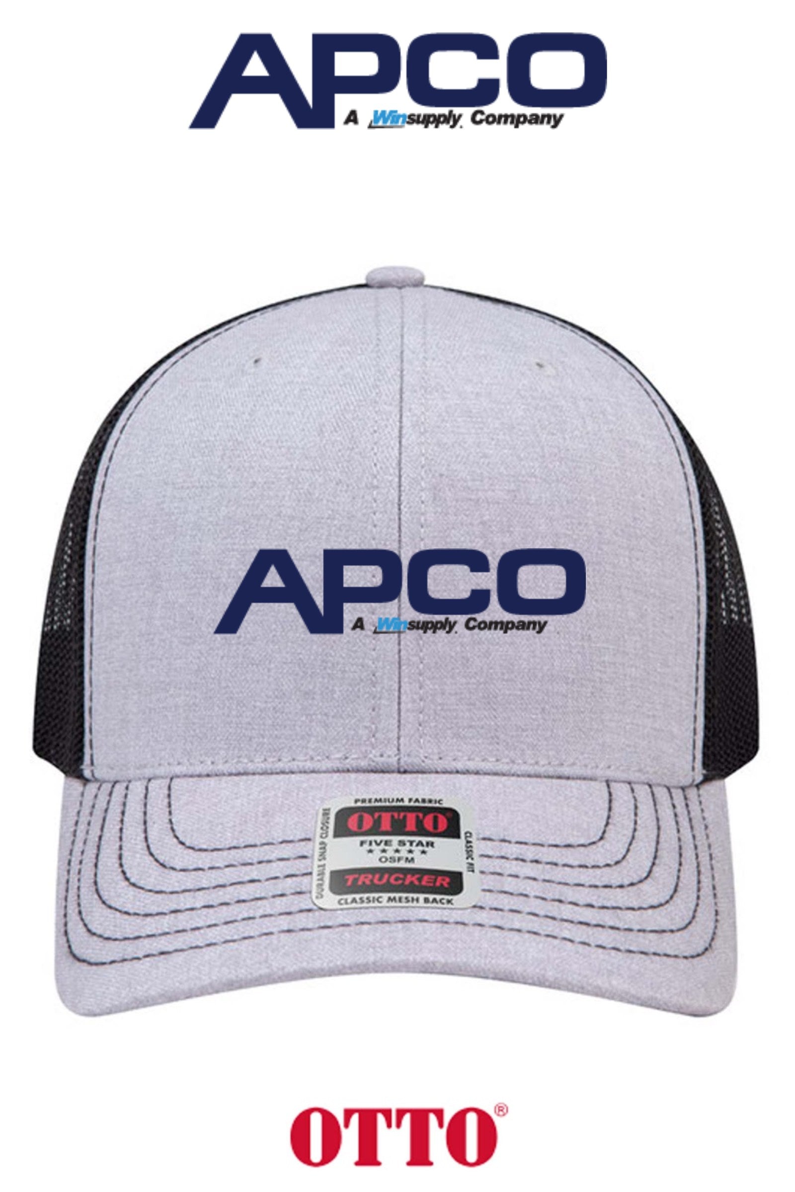 **BULK BUY SPECIAL** OTTO CAP® 6 Panel Mid Profile Mesh Back Trucker Hat - APCO Supply - Indianapolis