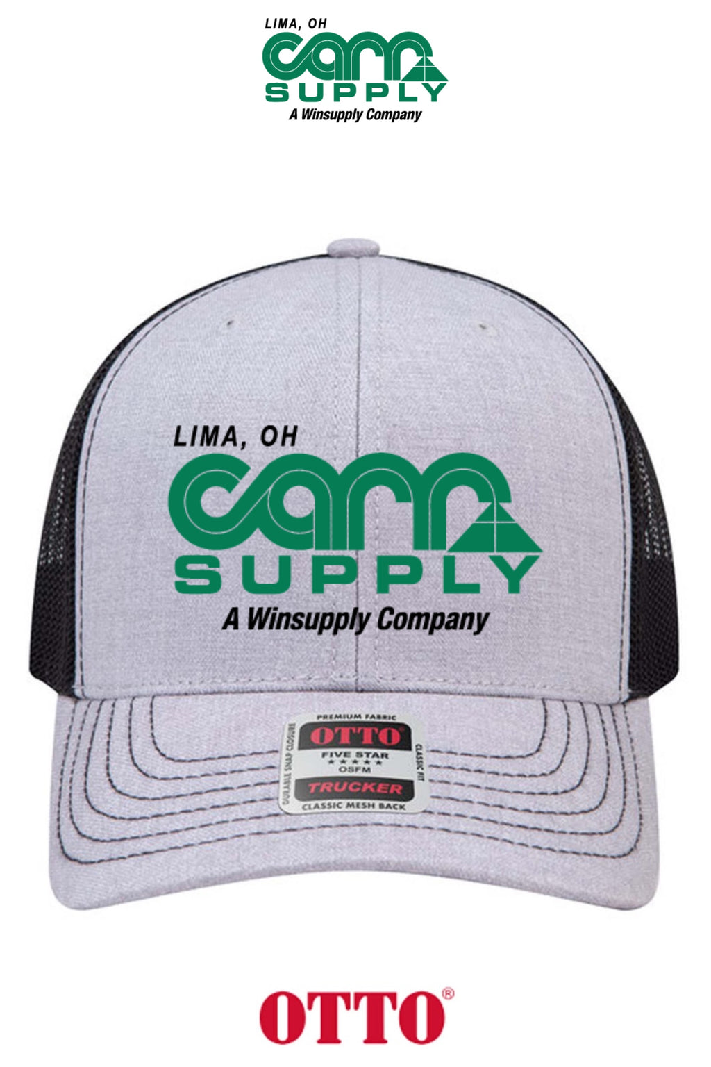 **BULK BUY SPECIAL** OTTO CAP® 6 Panel Mid Profile Mesh Back Trucker Hat - Carr Supply - Lima