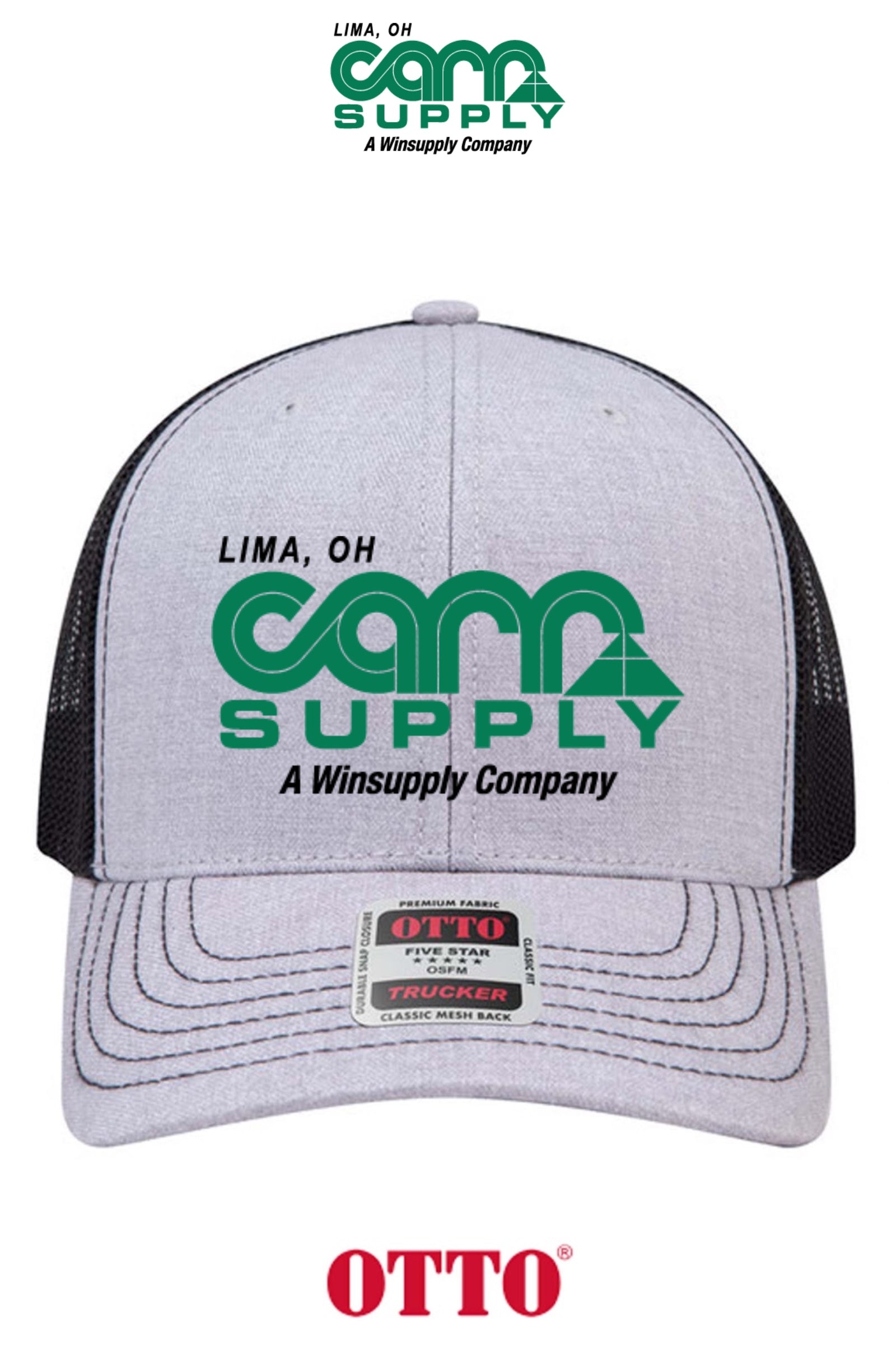 **BULK BUY SPECIAL** OTTO CAP® 6 Panel Mid Profile Mesh Back Trucker Hat - Carr Supply - Lima
