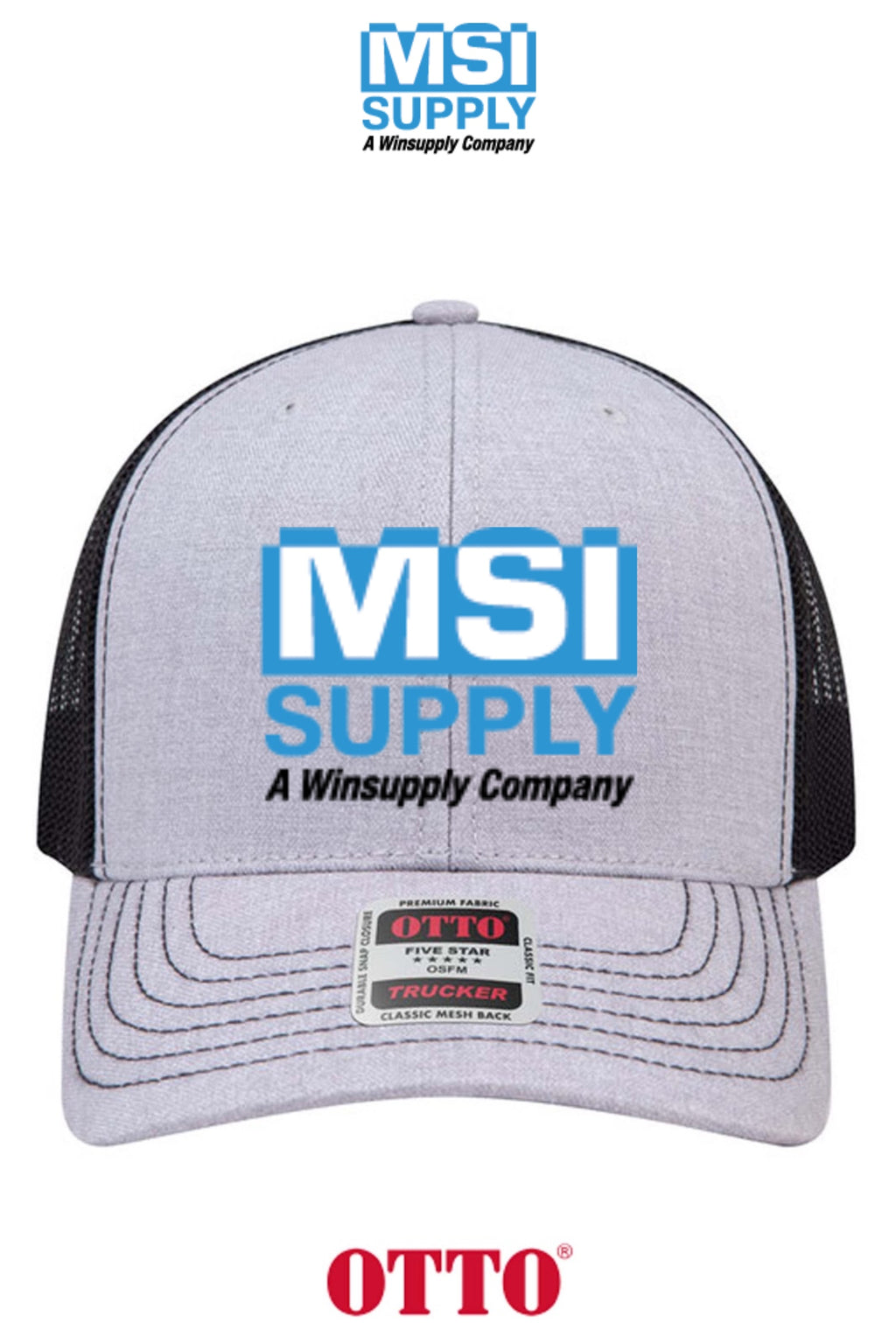 **BULK BUY SPECIAL** OTTO CAP® 6 Panel Mid Profile Mesh Back Trucker Hat - MSI Supply Houston