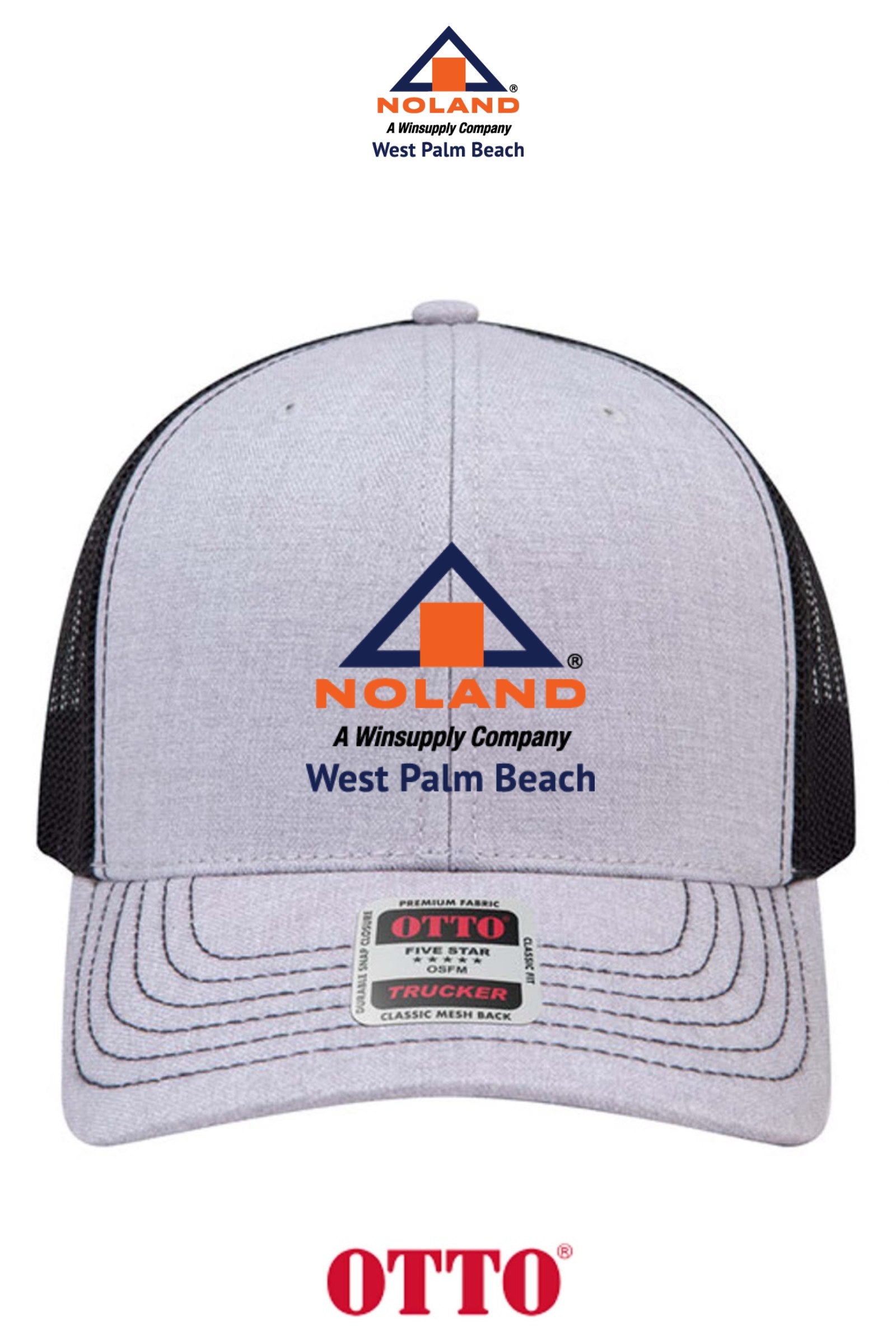 **BULK BUY SPECIAL** OTTO CAP® 6 Panel Mid Profile Mesh Back Trucker Hat - Noland West Palm Beach