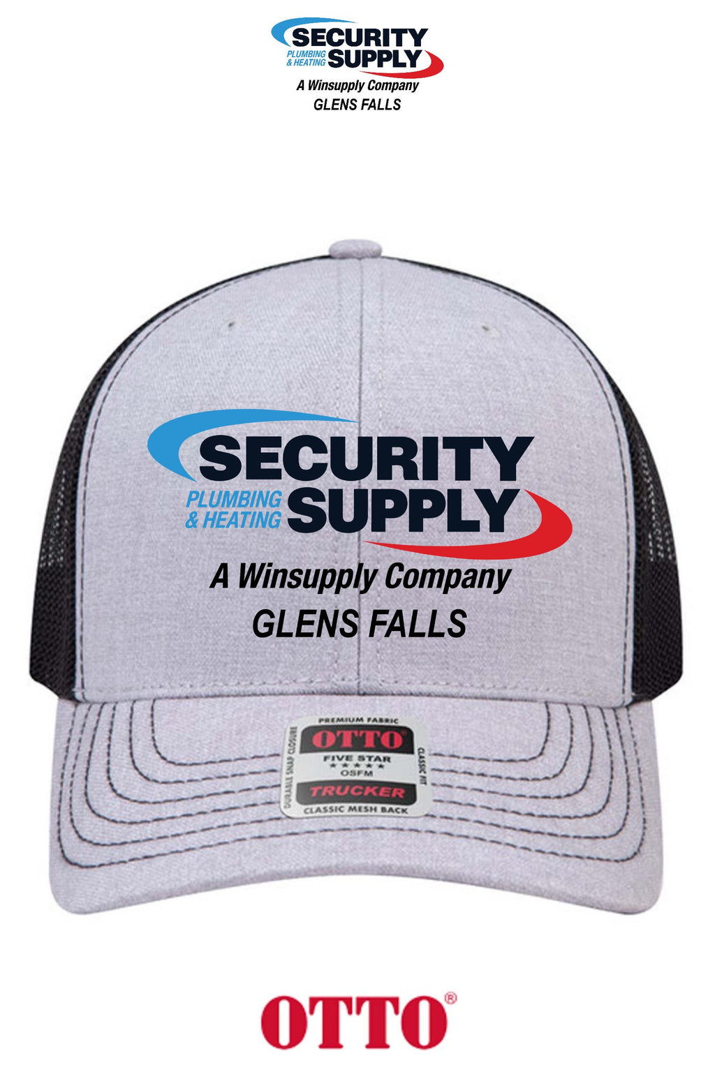 **BULK BUY SPECIAL** OTTO CAP® 6 Panel Mid Profile Mesh Back Trucker Hat - SPHS Glens Falls