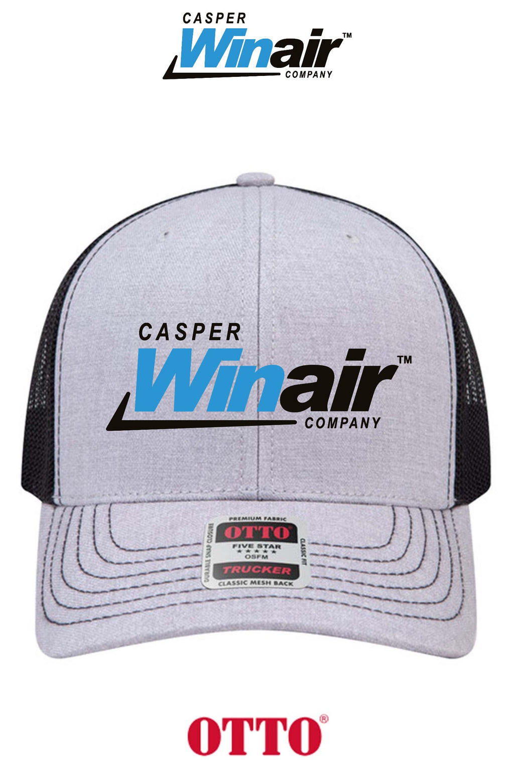 **BULK BUY SPECIAL** OTTO CAP® 6 Panel Mid Profile Mesh Back Trucker Hat - Casper Winair