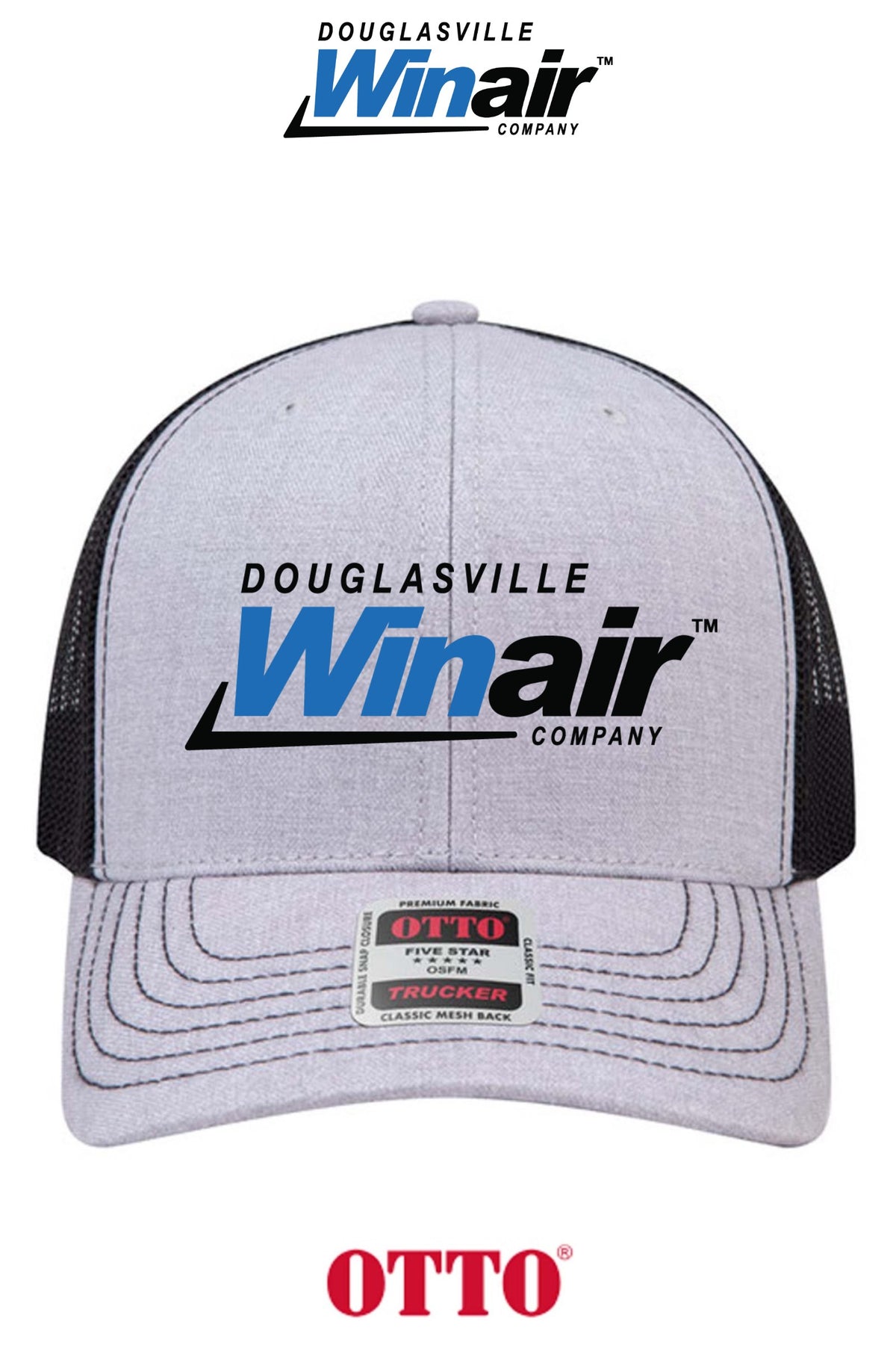 **BULK BUY SPECIAL** OTTO CAP® 6 Panel Mid Profile Mesh Back Trucker Hat - Douglasville Winair