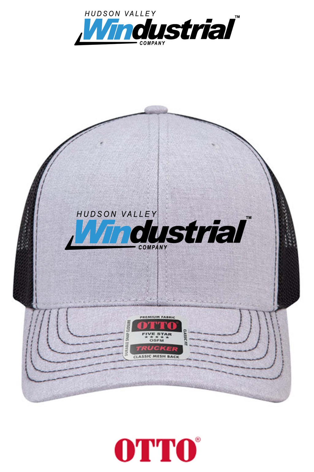 **BULK BUY SPECIAL** OTTO CAP® 6 Panel Mid Profile Mesh Back Trucker Hat - Hudson Valley Windustrial