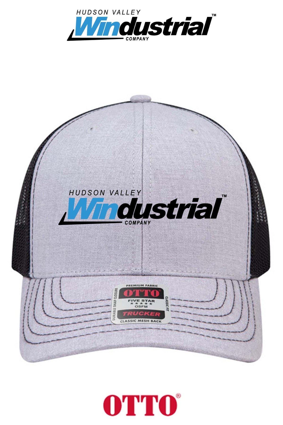 **BULK BUY SPECIAL** OTTO CAP® 6 Panel Mid Profile Mesh Back Trucker Hat - Hudson Valley Windustrial
