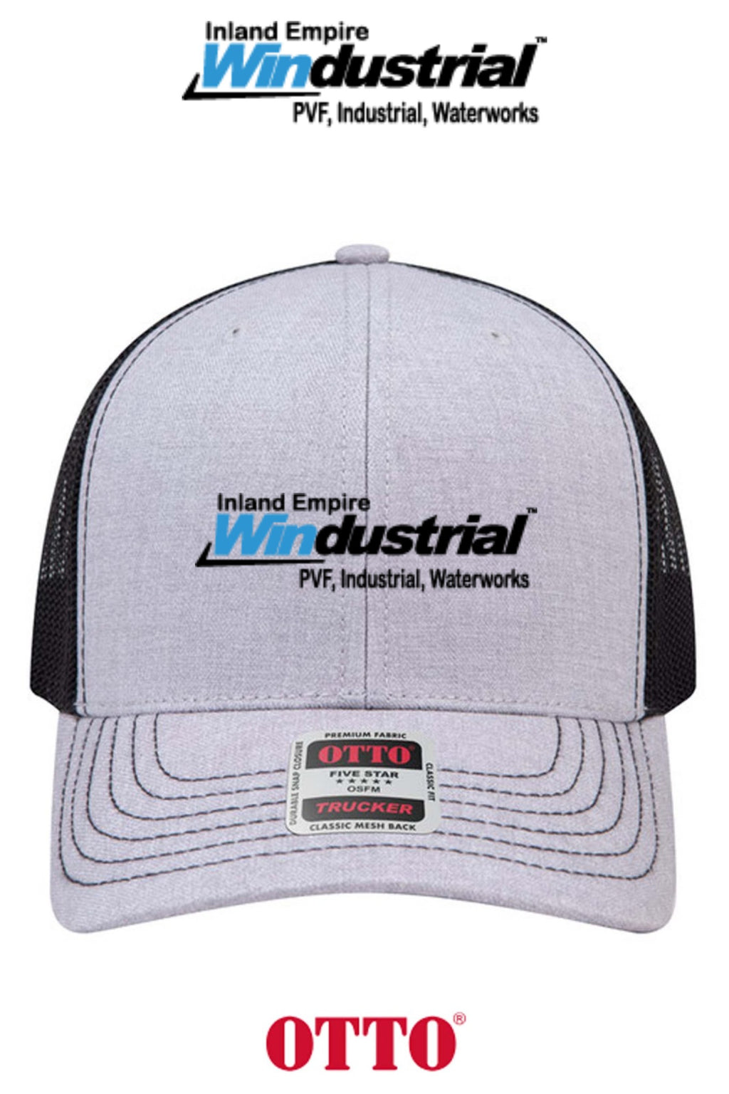 **BULK BUY SPECIAL** OTTO CAP® 6 Panel Mid Profile Mesh Back Trucker Hat - Inland Empire Windustrial