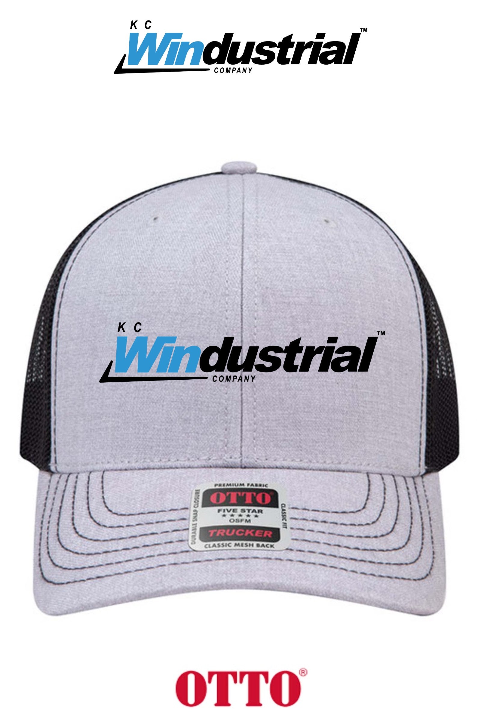 **BULK BUY SPECIAL** OTTO CAP® 6 Panel Mid Profile Mesh Back Trucker Hat - KC Windustrial