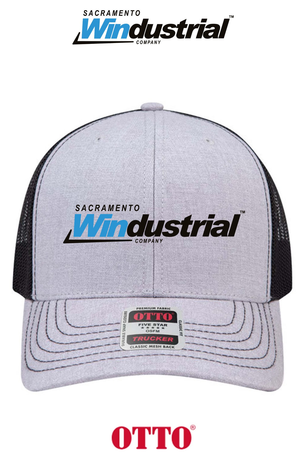 **BULK BUY SPECIAL** OTTO CAP® 6 Panel Mid Profile Mesh Back Trucker Hat - Sacramento Windustrial