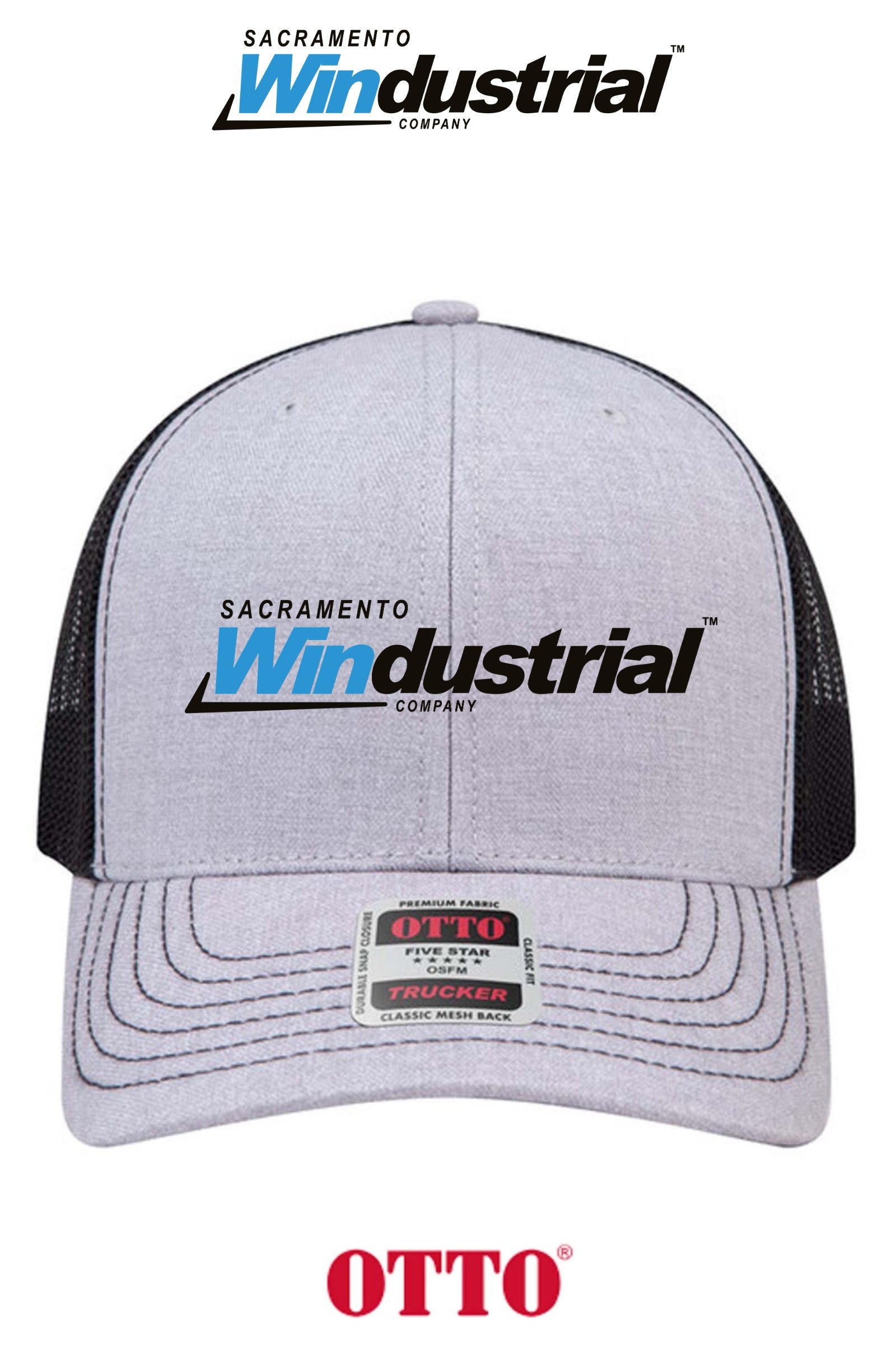 **BULK BUY SPECIAL** OTTO CAP® 6 Panel Mid Profile Mesh Back Trucker Hat - Sacramento Windustrial