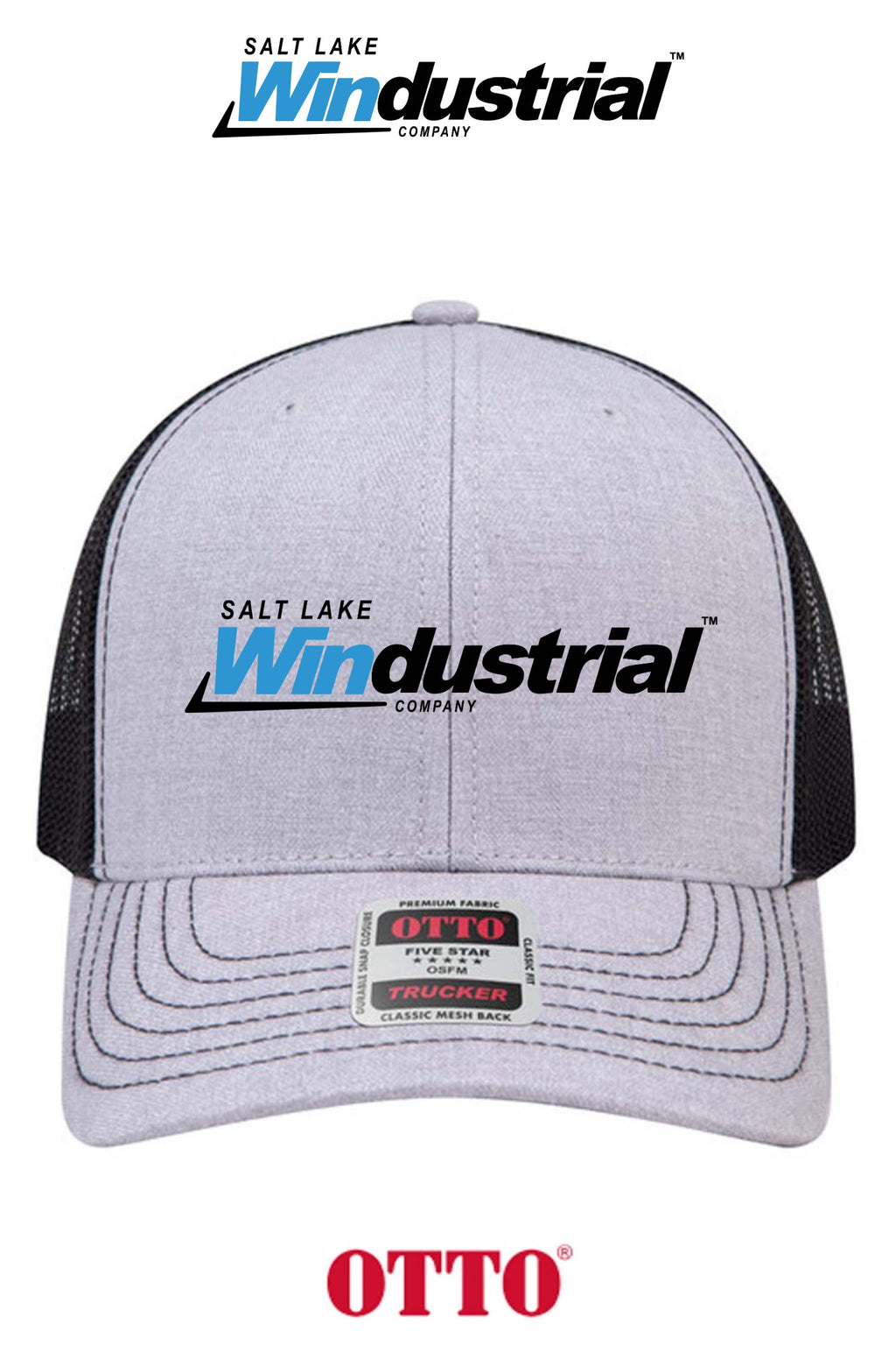 **BULK BUY SPECIAL** OTTO CAP® 6 Panel Mid Profile Mesh Back Trucker Hat - Salt Lake Windustrial