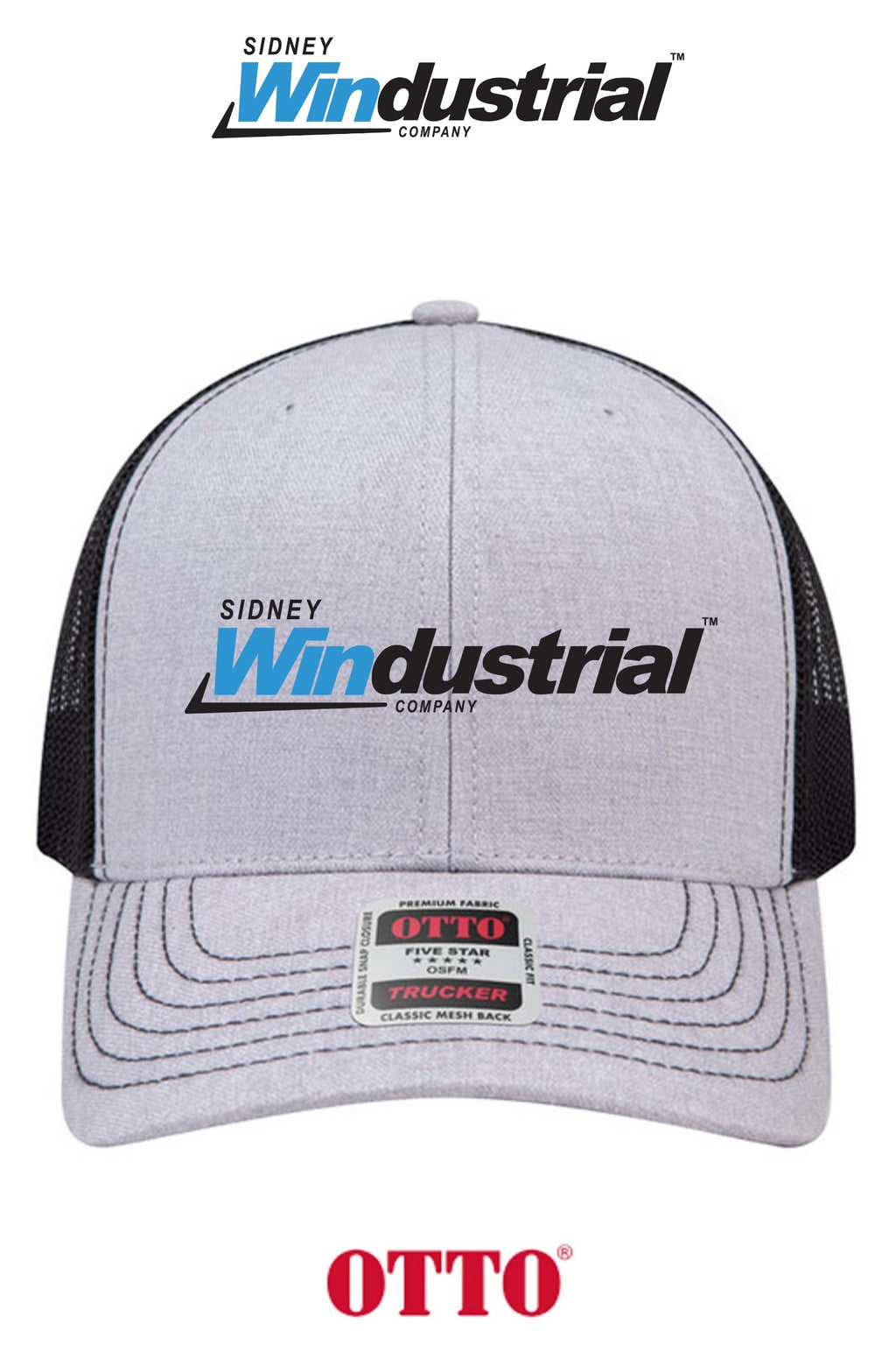 **BULK BUY SPECIAL** OTTO CAP® 6 Panel Mid Profile Mesh Back Trucker Hat - Sidney Windustrial
