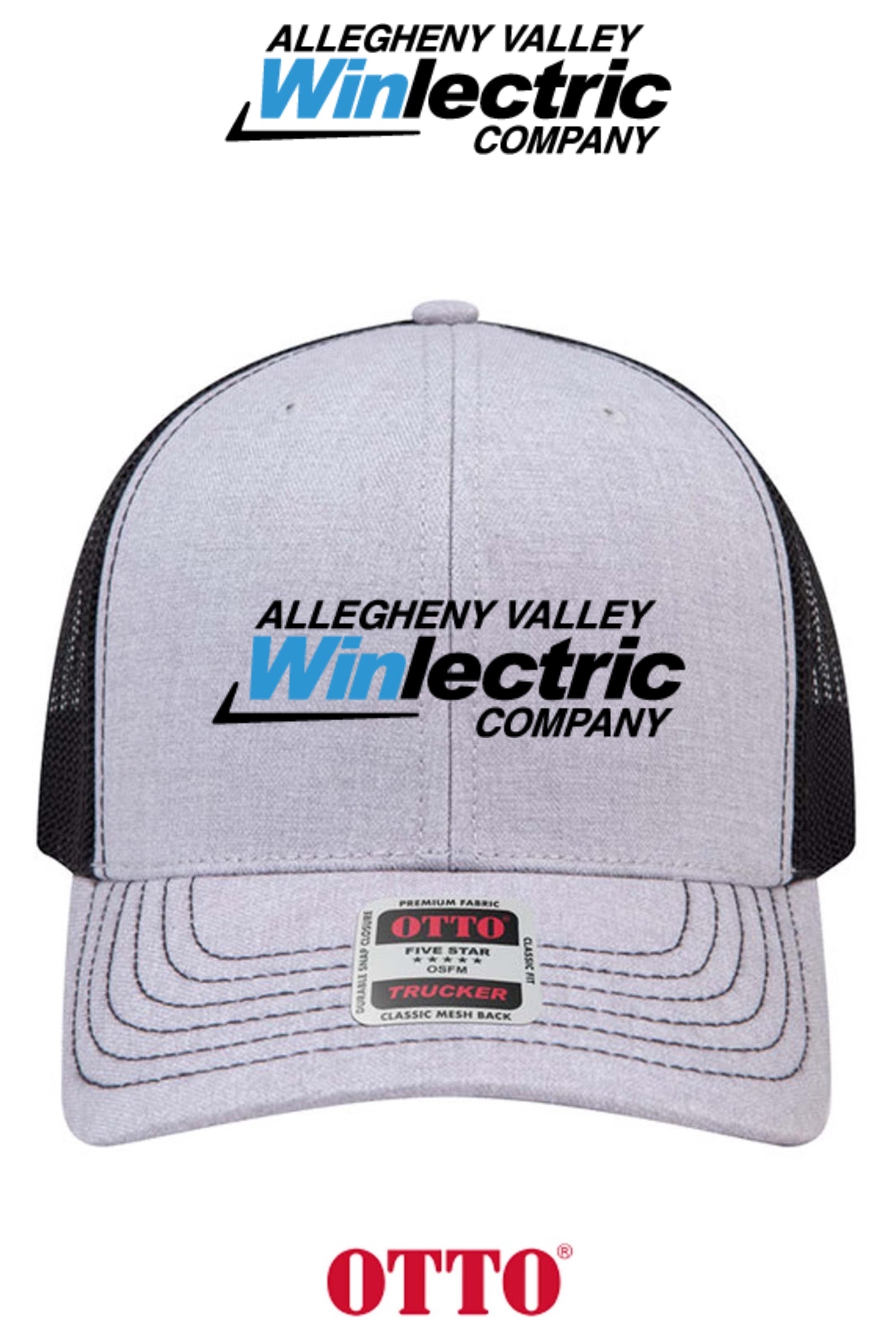 **BULK BUY SPECIAL** OTTO CAP® 6 Panel Mid Profile Mesh Back Trucker Hat - Allegheny Valley Winlectric