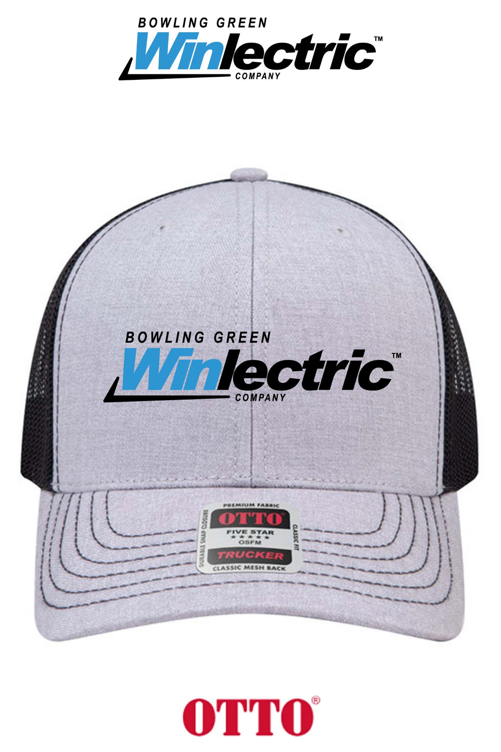 **BULK BUY SPECIAL** OTTO CAP® 6 Panel Mid Profile Mesh Back Trucker Hat - Bowling Green Winlectric