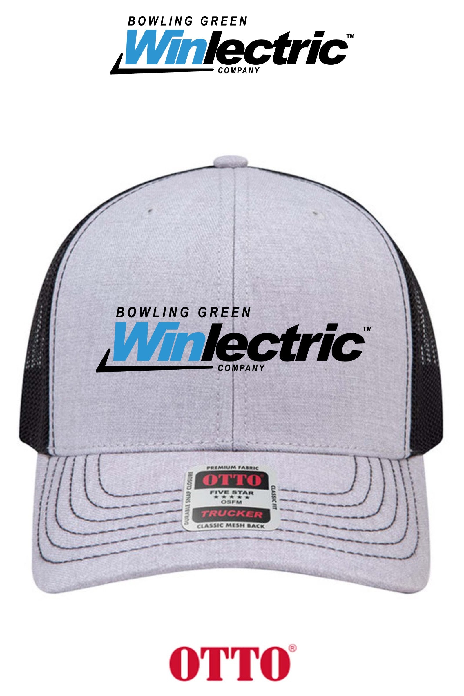 **BULK BUY SPECIAL** OTTO CAP® 6 Panel Mid Profile Mesh Back Trucker Hat - Bowling Green Winlectric