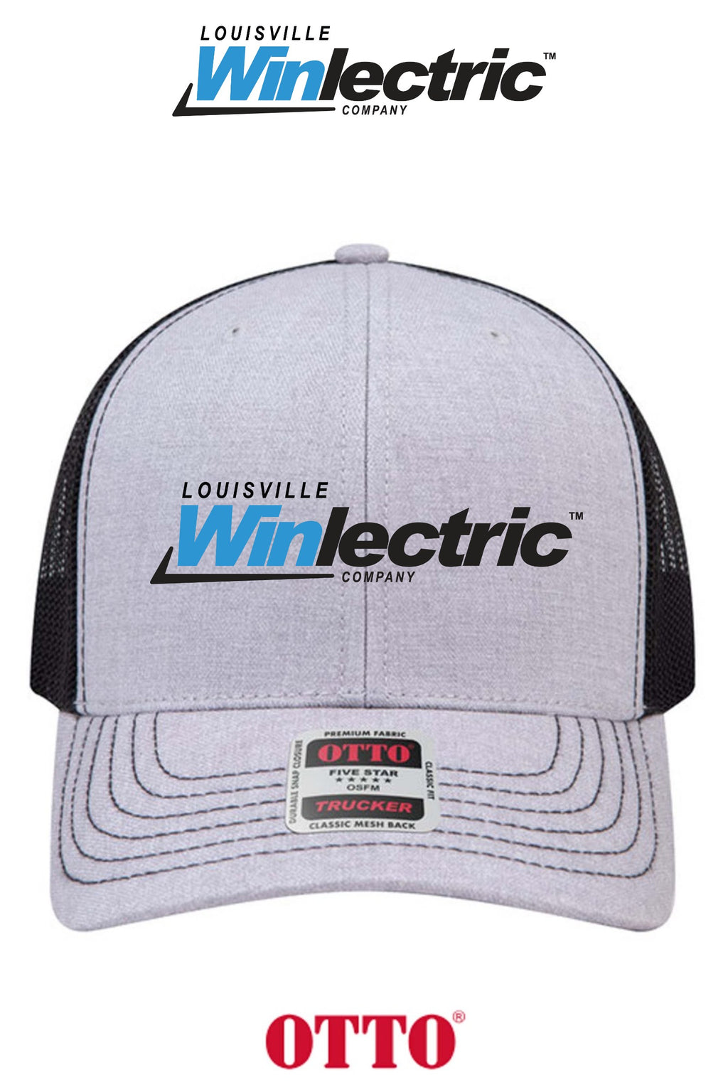 **BULK BUY SPECIAL** OTTO CAP® 6 Panel Mid Profile Mesh Back Trucker Hat - Louisville Winlectric