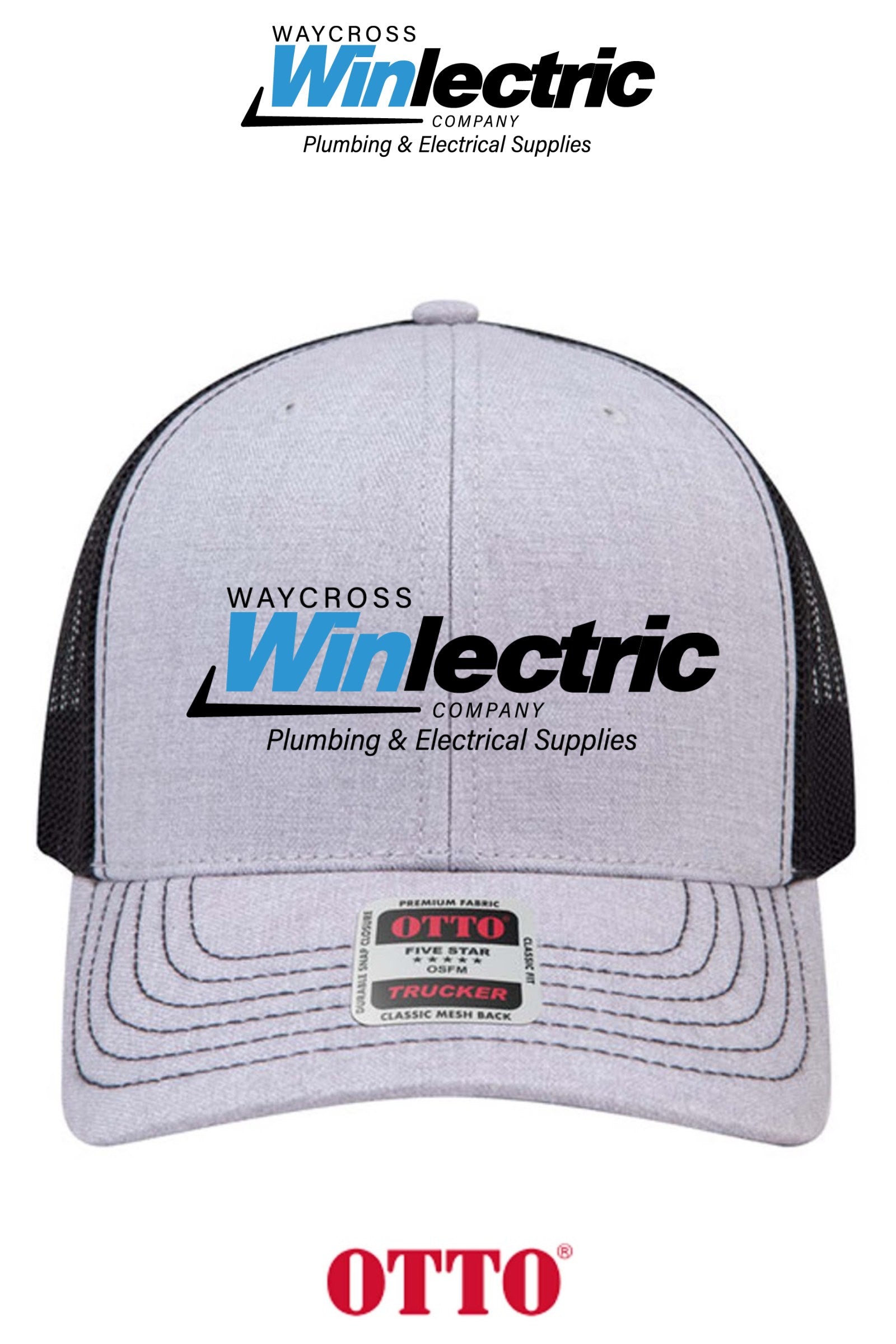 **BULK BUY SPECIAL** OTTO CAP® 6 Panel Mid Profile Mesh Back Trucker Hat - Waycross Winlectric