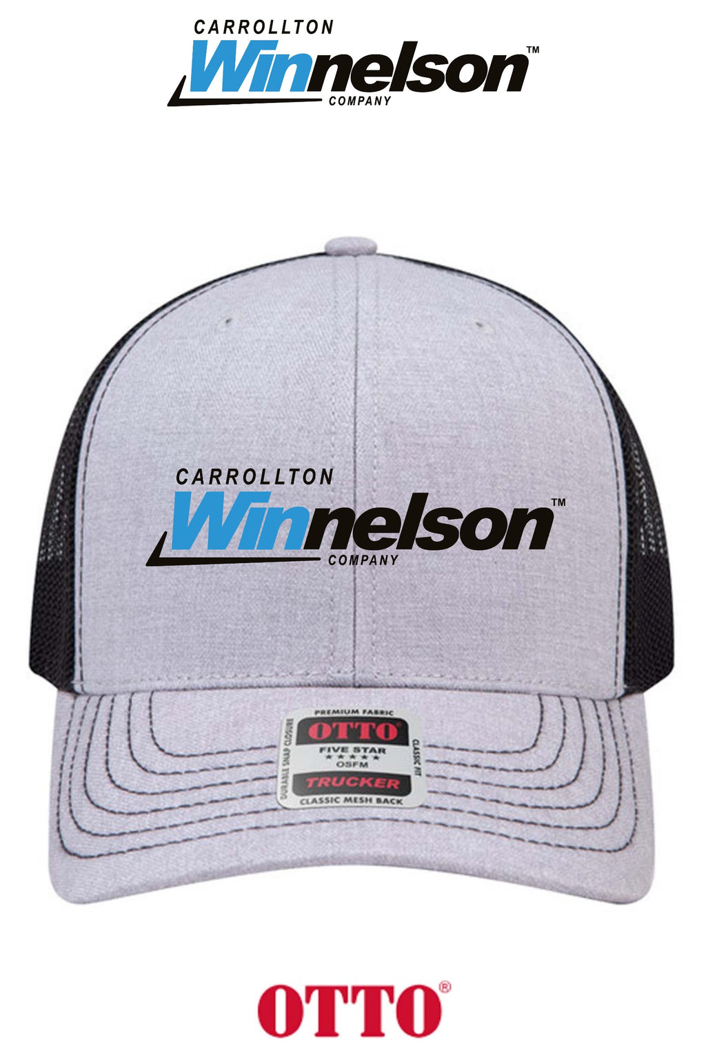 **BULK BUY SPECIAL** OTTO CAP® 6 Panel Mid Profile Mesh Back Trucker Hat - Carrollton Winnelson