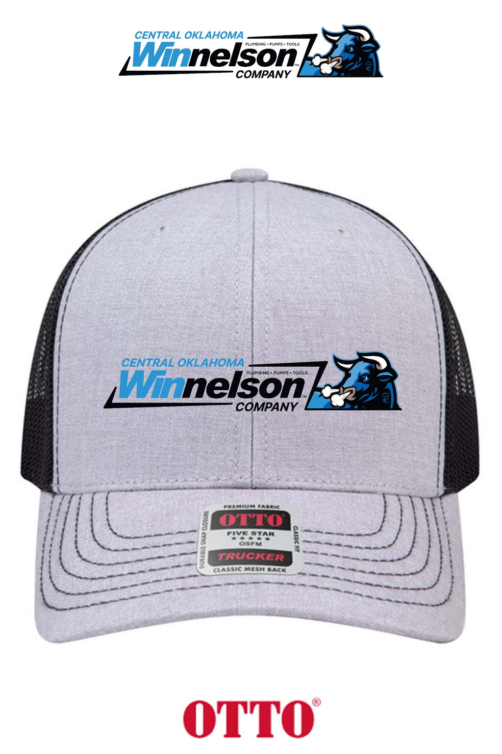 **BULK BUY SPECIAL** OTTO CAP® 6 Panel Mid Profile Mesh Back Trucker Hat - Winnelson Central Oklahoma