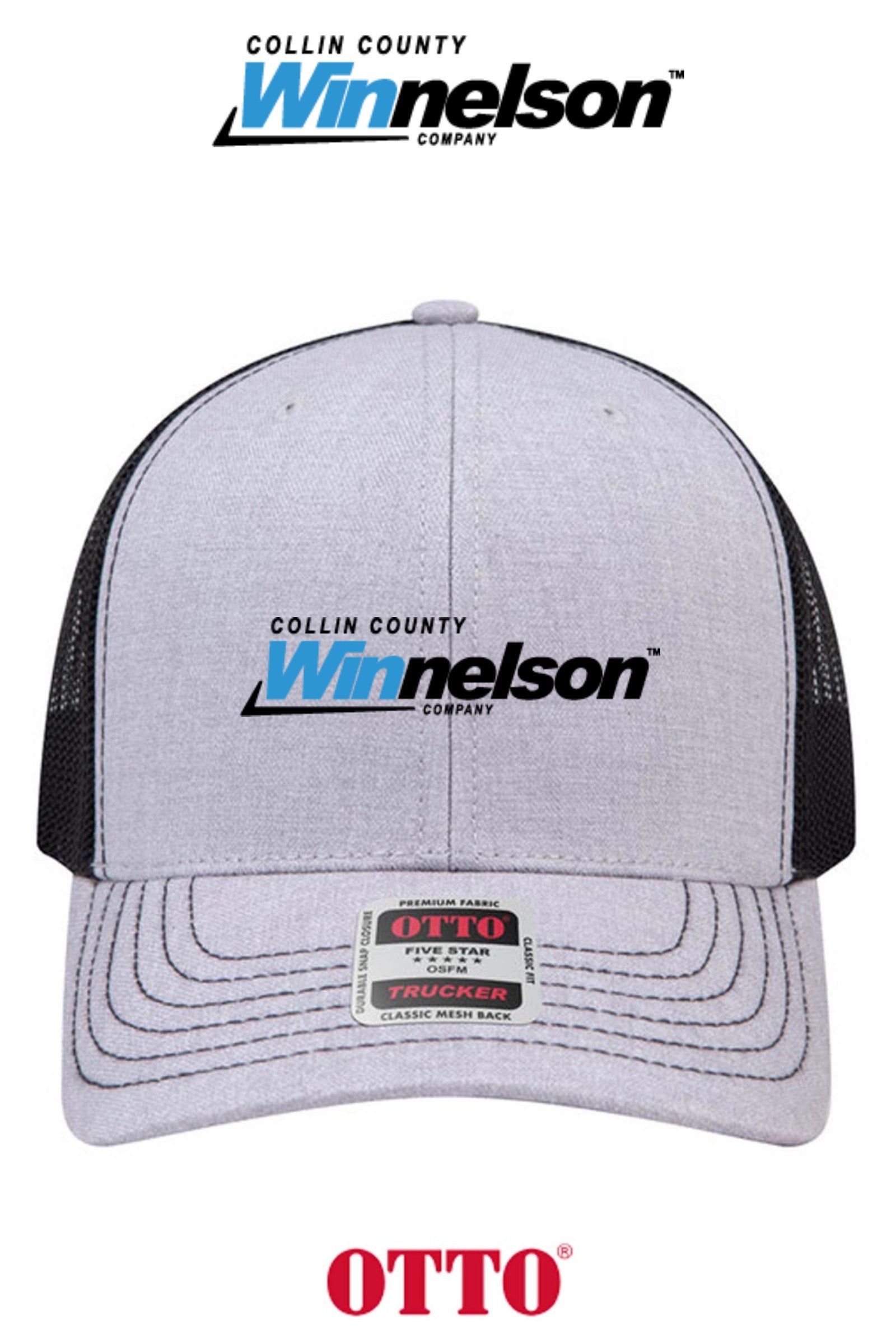 **BULK BUY SPECIAL** OTTO CAP® 6 Panel Mid Profile Mesh Back Trucker Hat - Winnelson Collin County