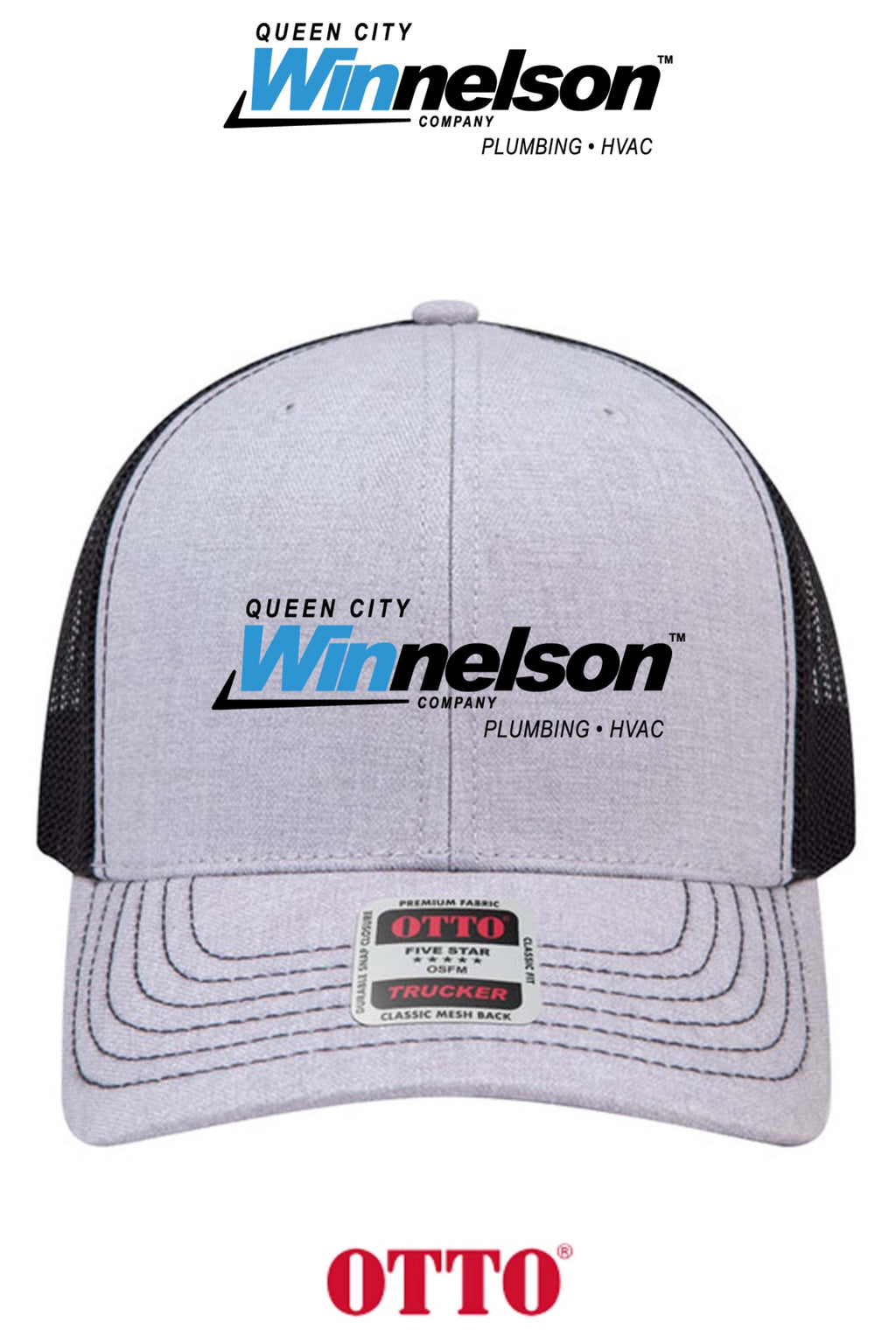 **BULK BUY SPECIAL** OTTO CAP® 6 Panel Mid Profile Mesh Back Trucker Hat - Queen City Winnelson