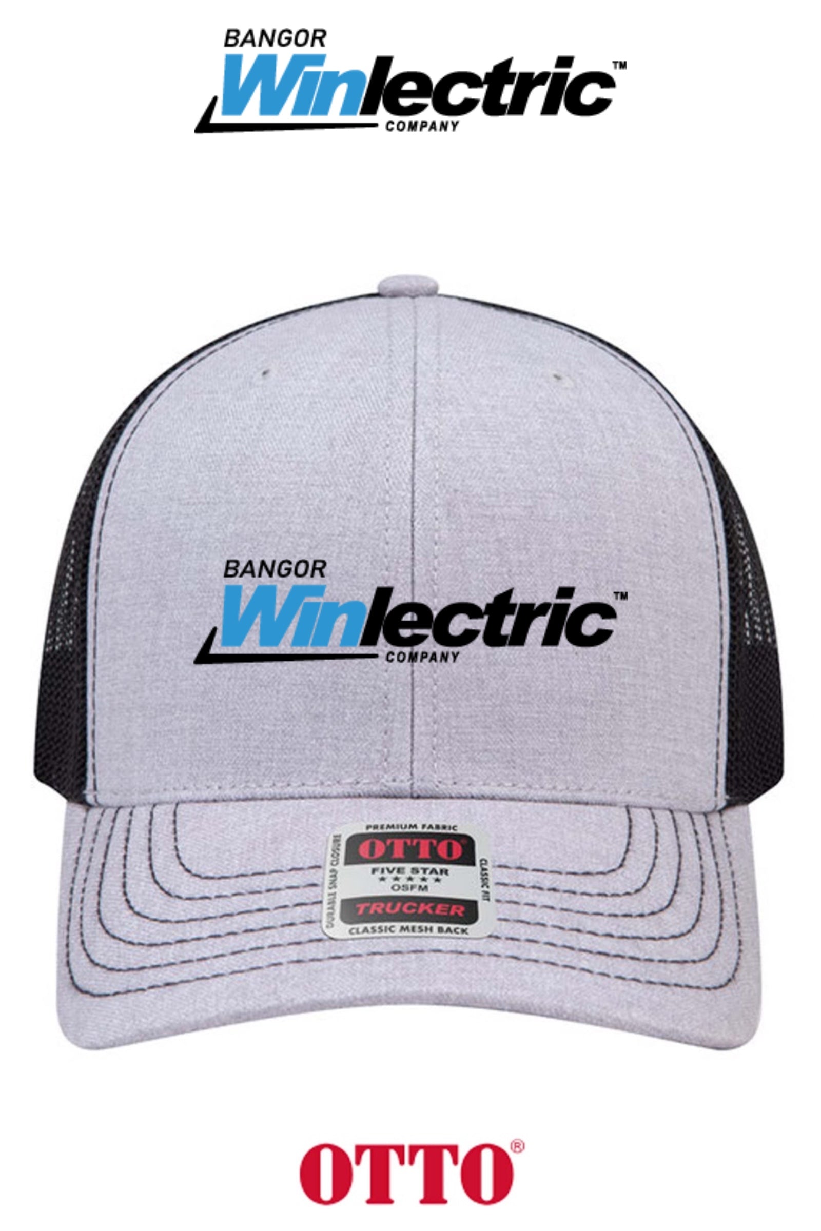 **BULK BUY SPECIAL** OTTO CAP® 6 Panel Mid Profile Mesh Back Trucker Hat - Winlectric Bangor