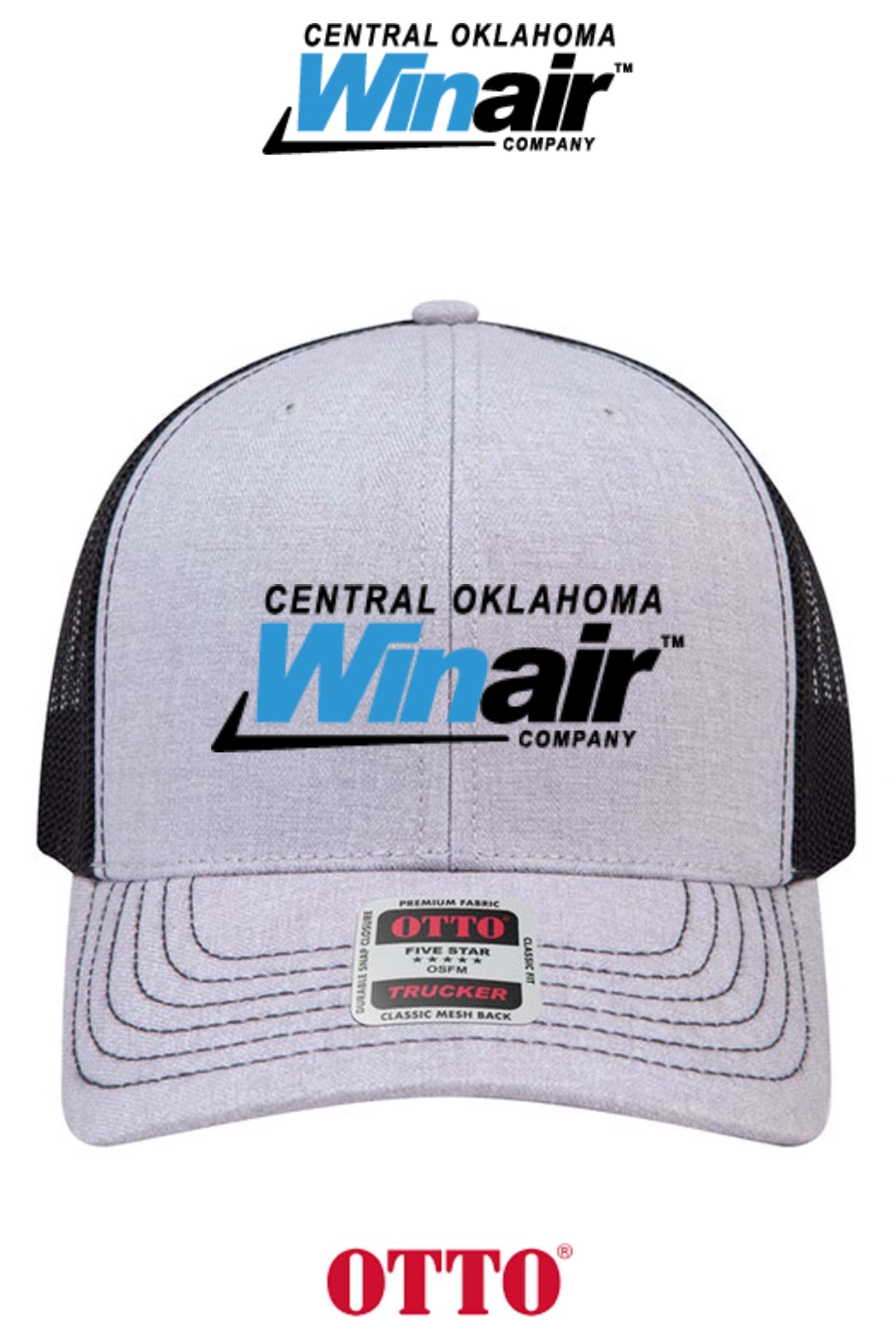 **BULK BUY SPECIAL** OTTO CAP® 6 Panel Mid Profile Mesh Back Trucker Hat - Central Oklahoma Winair